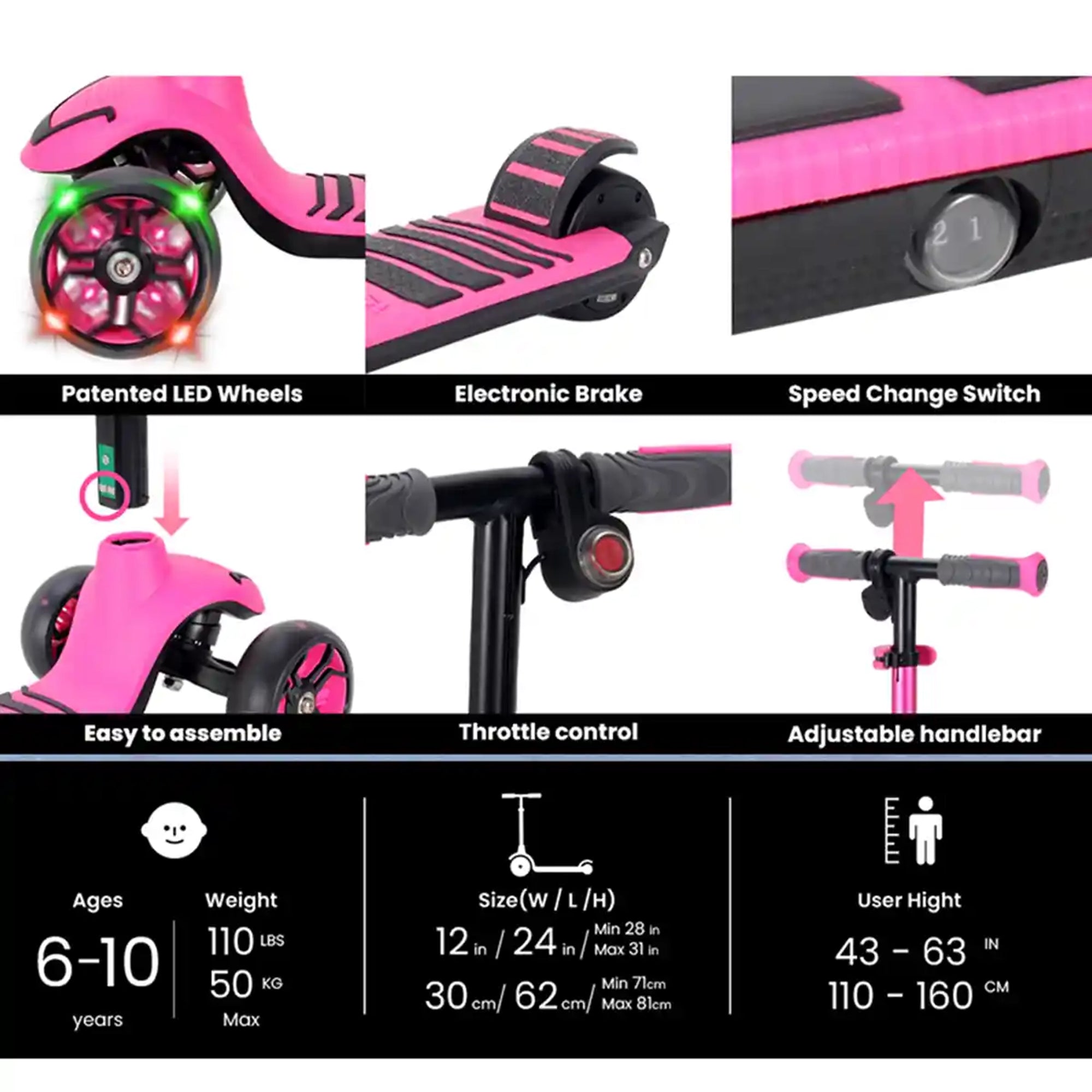 G3 Kids Electric Scooter_Pink