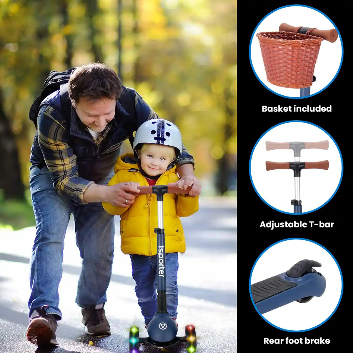 iSporter Pro Scooter With Basket M6 Blue