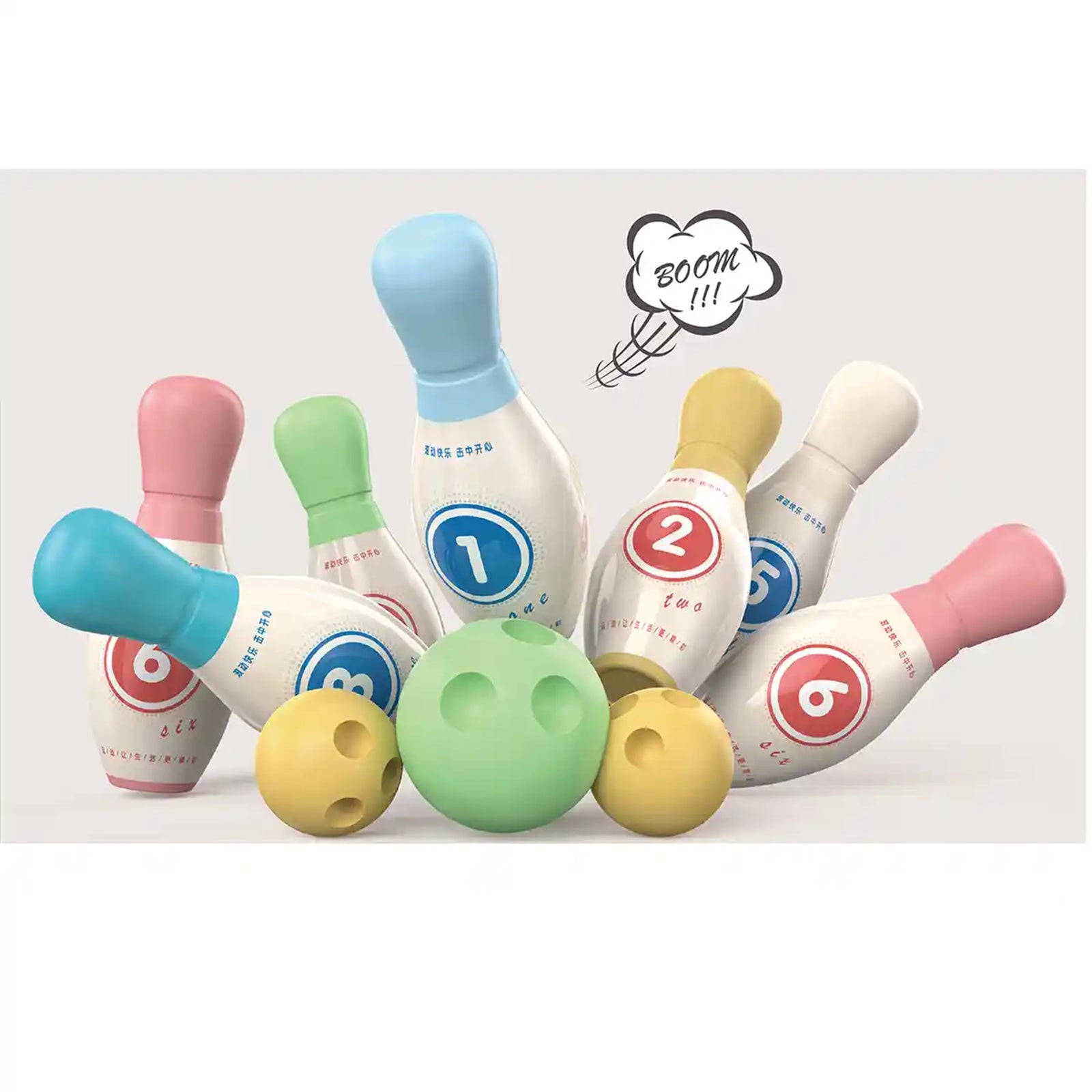 Baby Toddler Plastic Bowling Set (6bowling pin+2balls)