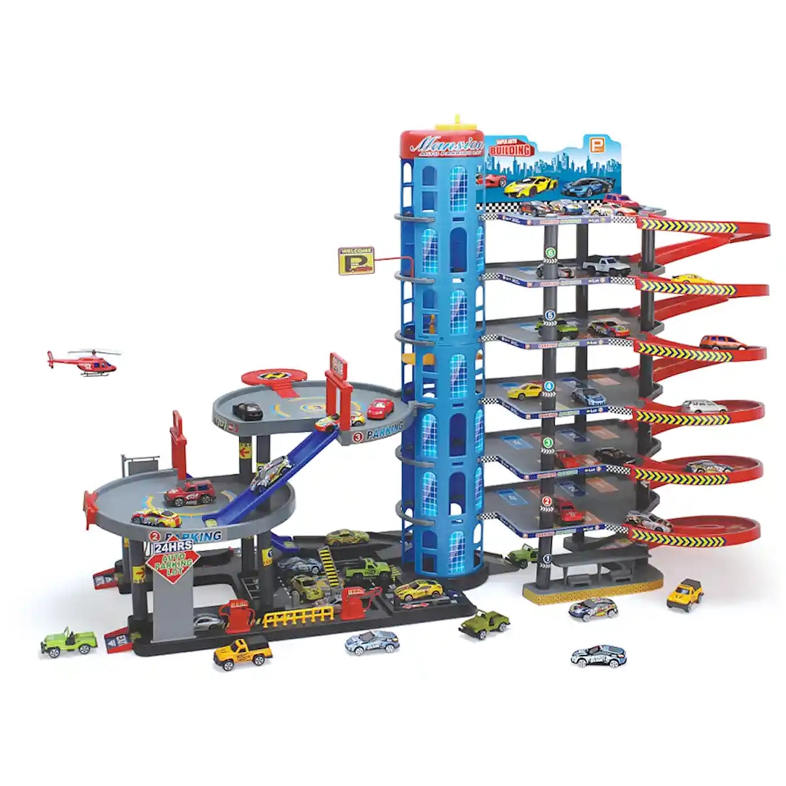 CAR AND GARAGE PARKING LOT SET