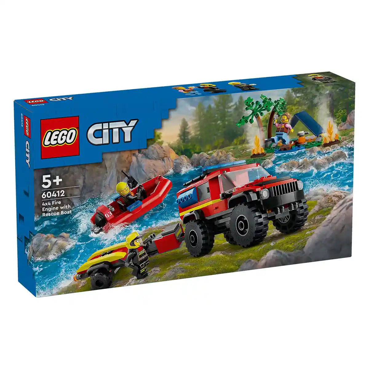 LEGOÂ® City 4x4 Fire Engine with Rescue Boat Toy 60412