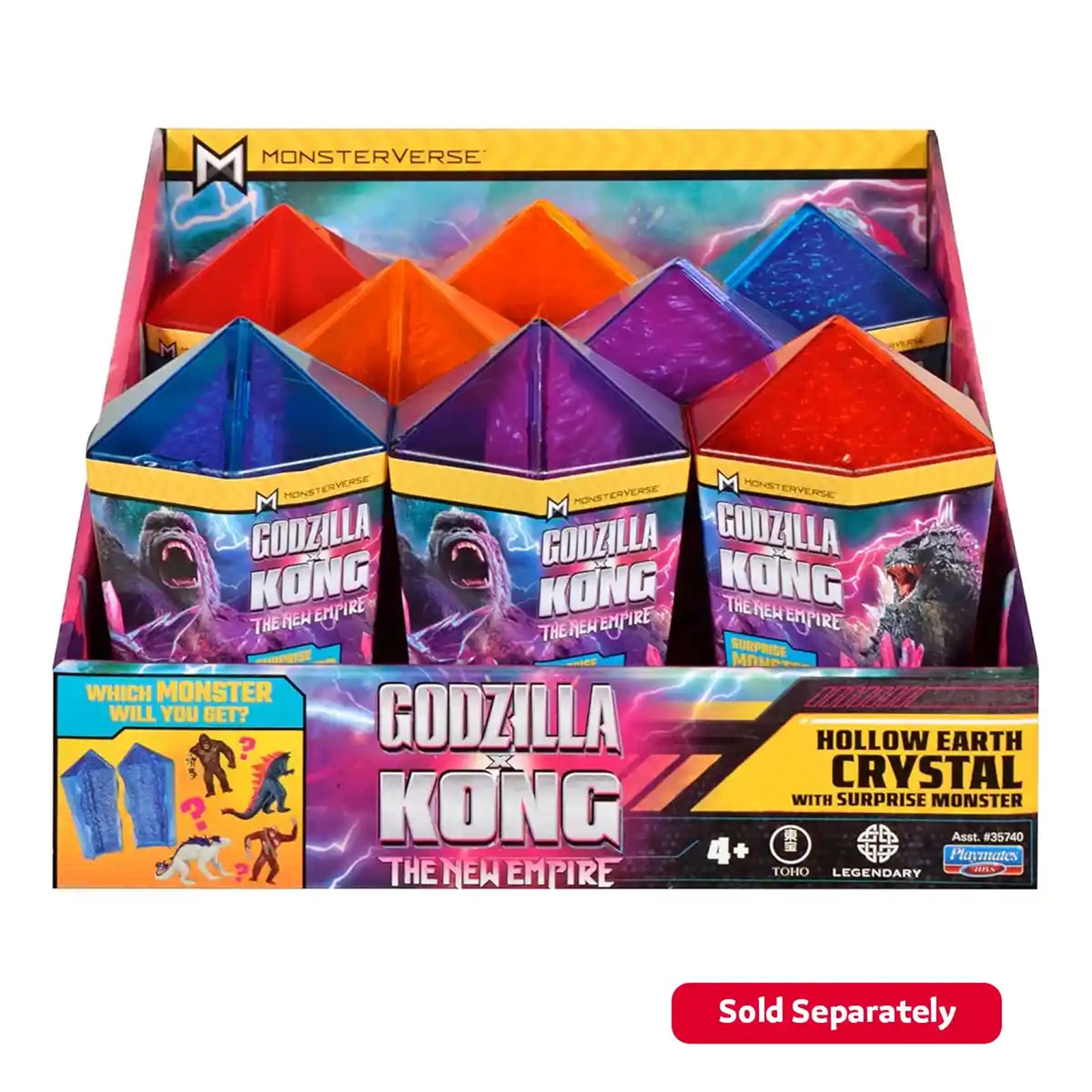 Godzilla x Kong Hollow Earth Crystal Blind Pack Fig. CDU Asst. 4