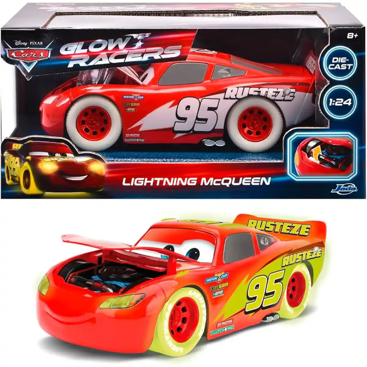 JADA - LIGHTNING MCQUEEN GLOW RACERS 1:24 -8YRS+