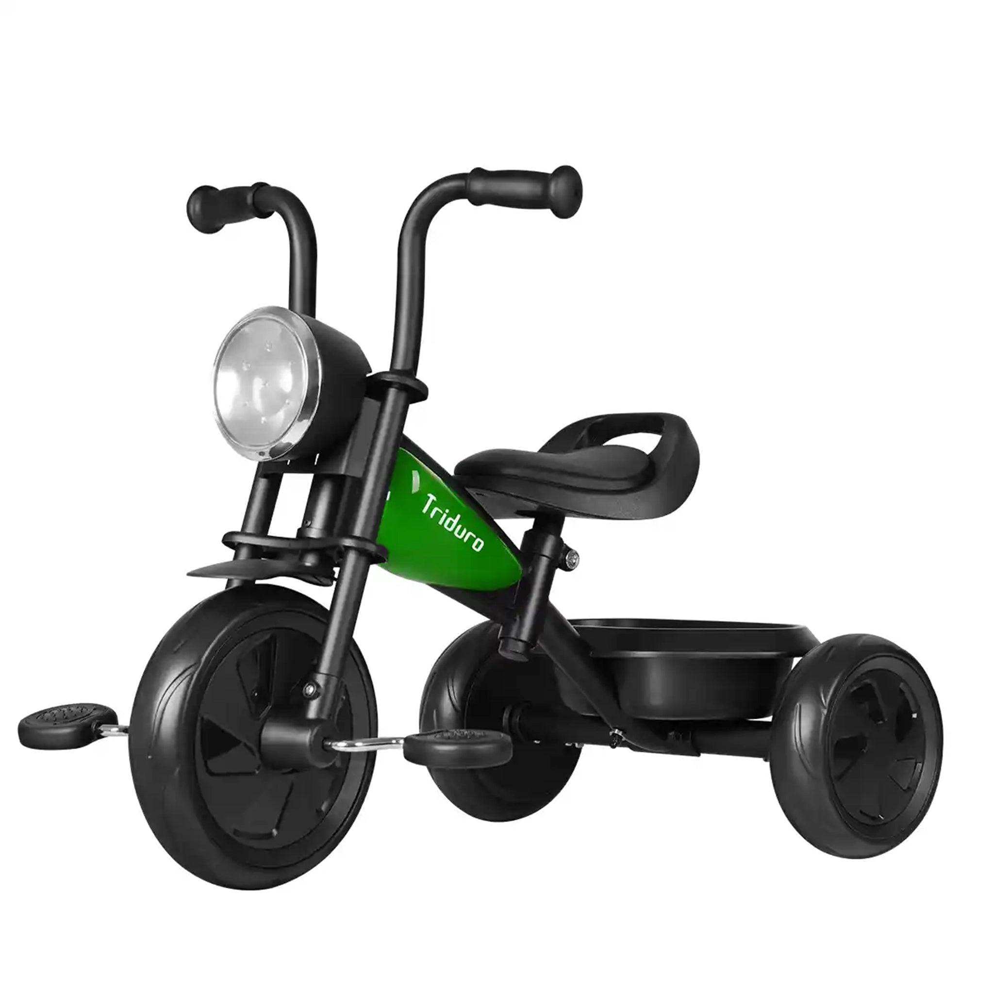 QPLAY TRIDURO trike with headlight green 2-6Yrs old