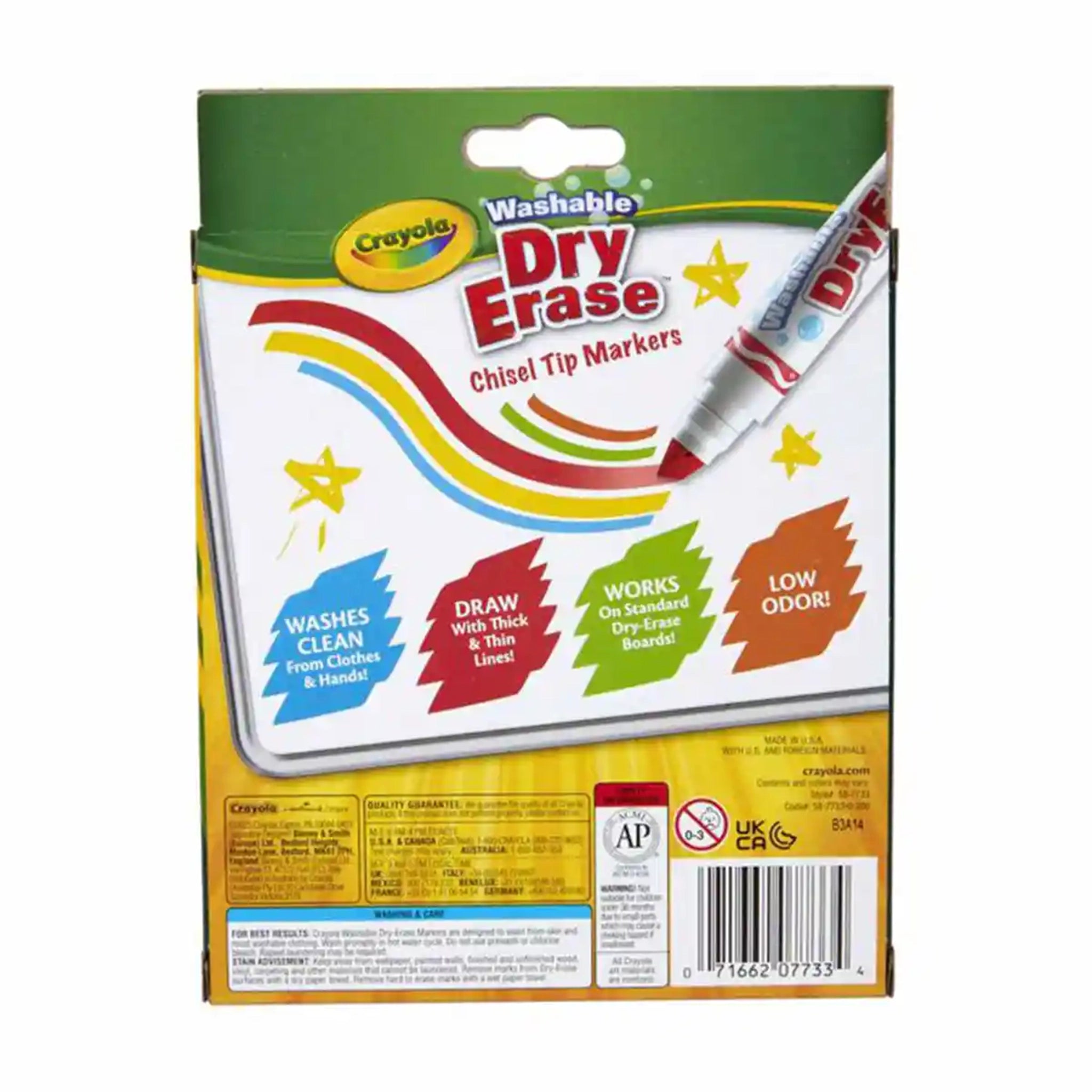 10 Ct Wedge Tip Dry-Erase Markers, Washable