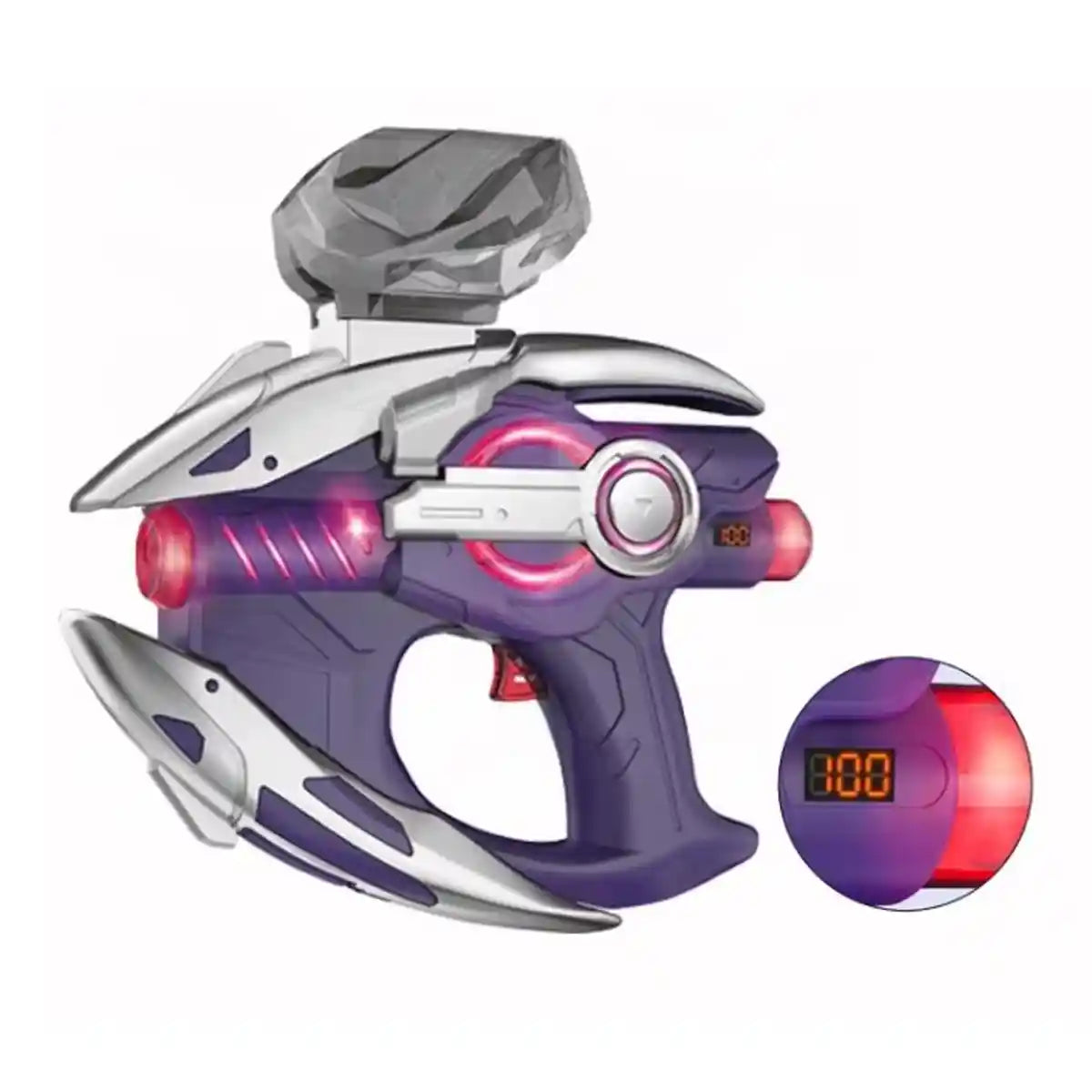Water bullet gun with rotating light and remaining power LED display screen 14yrs+