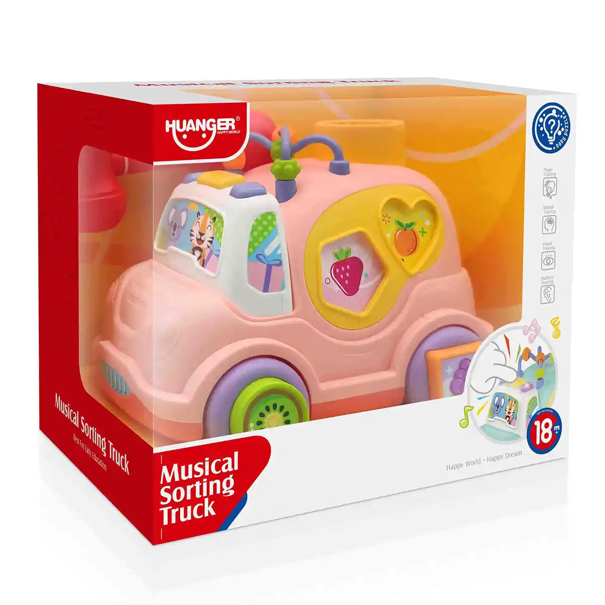 Cartoon Building Block Car (Pink)18+