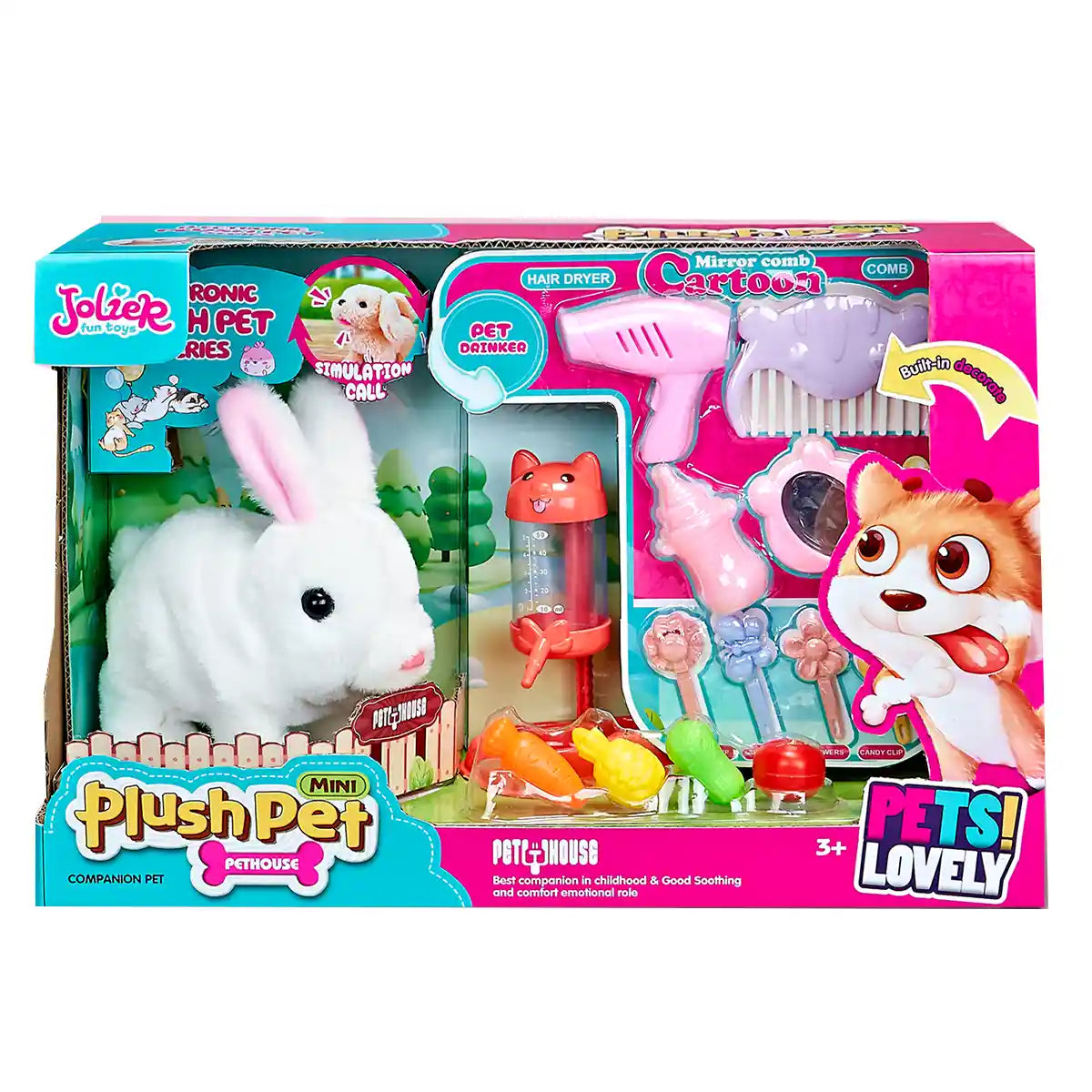 B/O Plush Pet  Bunny Toys With Accessories 3yrs+ MC-1029