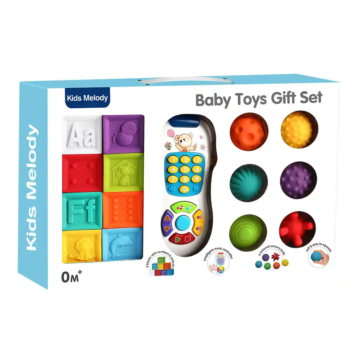 Baby soft rubber building block set 0M+