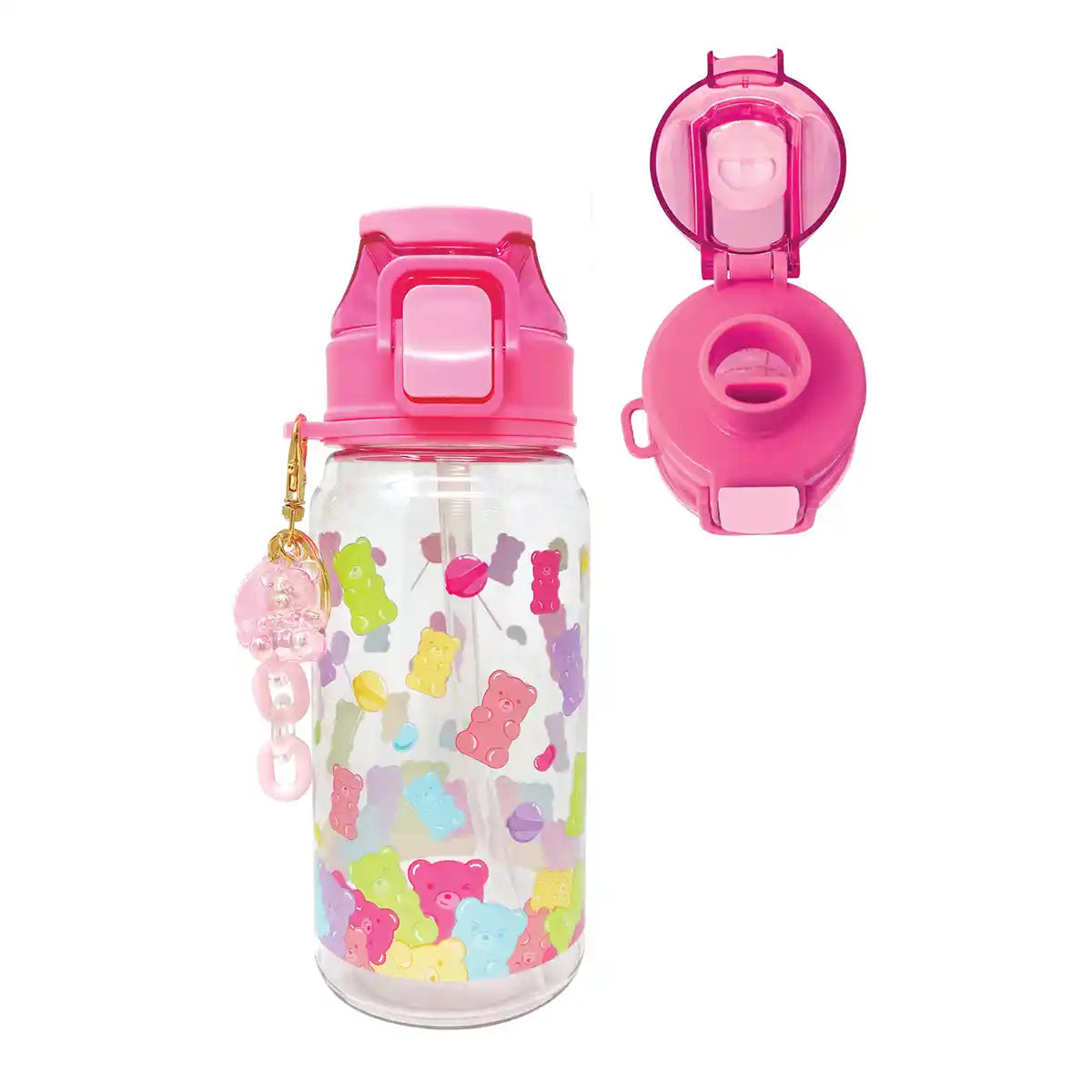 Two in 1 Spout Water Bottle, Gummy Bear, 21.98 FL OZ/650 mL