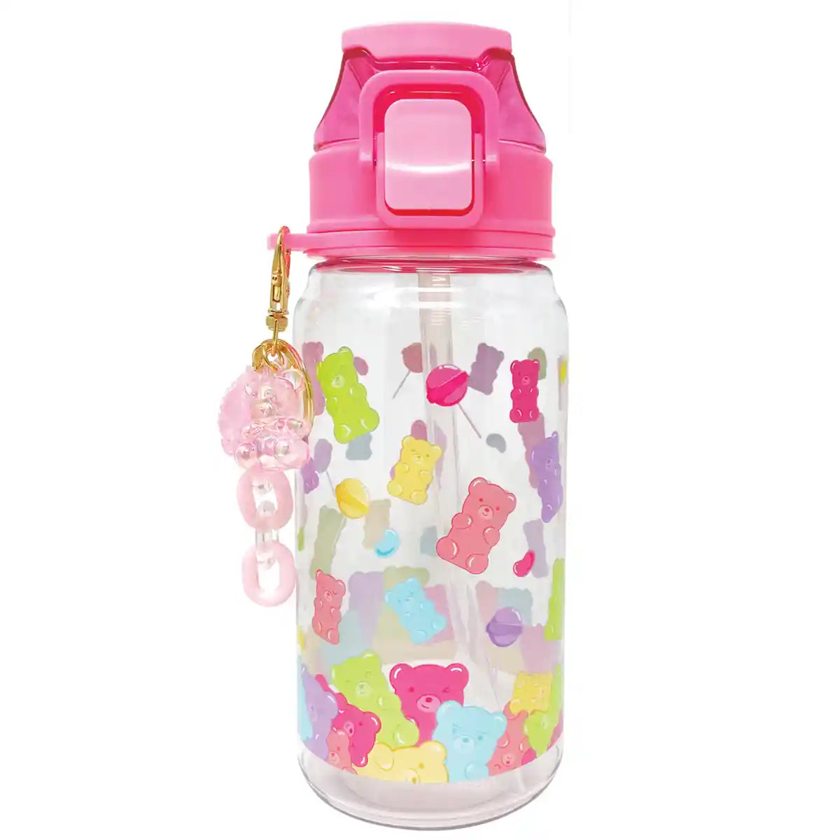Two in 1 Spout Water Bottle, Gummy Bear, 21.98 FL OZ/650 mL