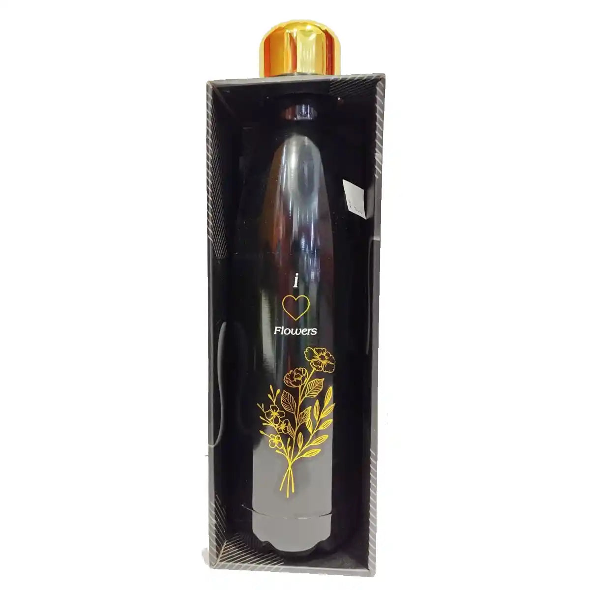 Vacuum Water Bottle 500ML - Gold Decorative design