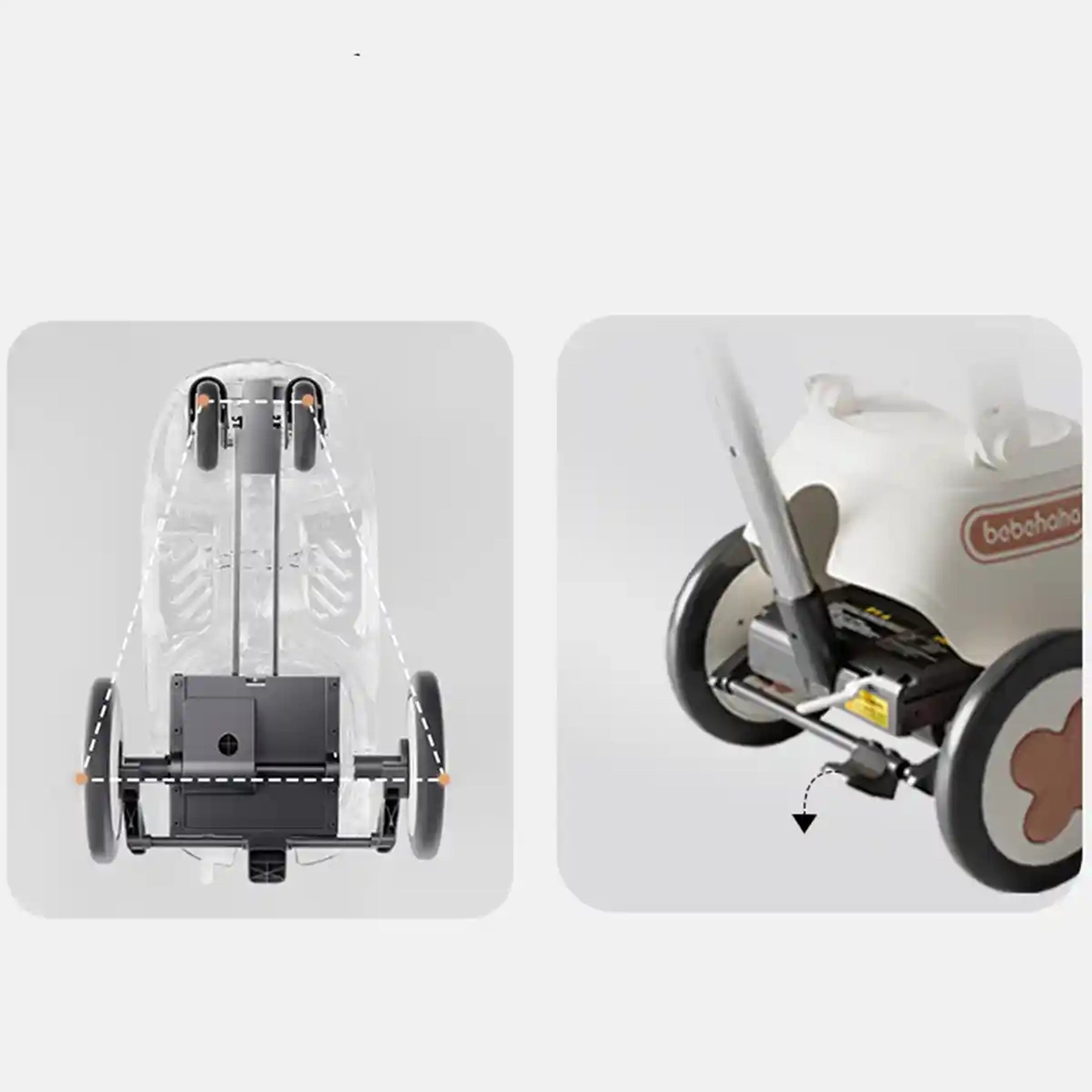 2 In 1 Hooded Baby Stroller/Walker, Parents Push Car, For Age 1+  Pink