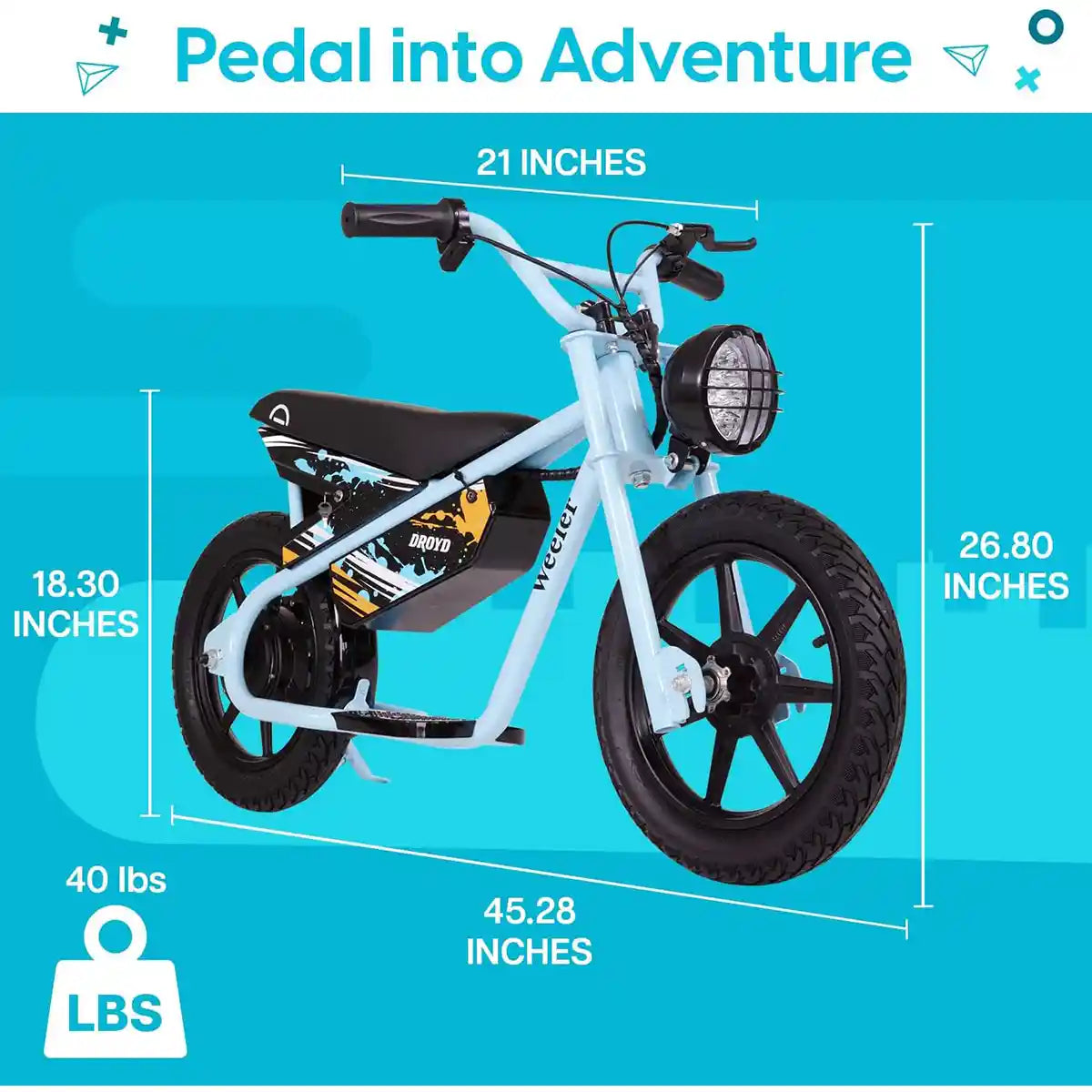 Droyd Electric Mini Bike with Max Speed 15km/h For 6Yrs+