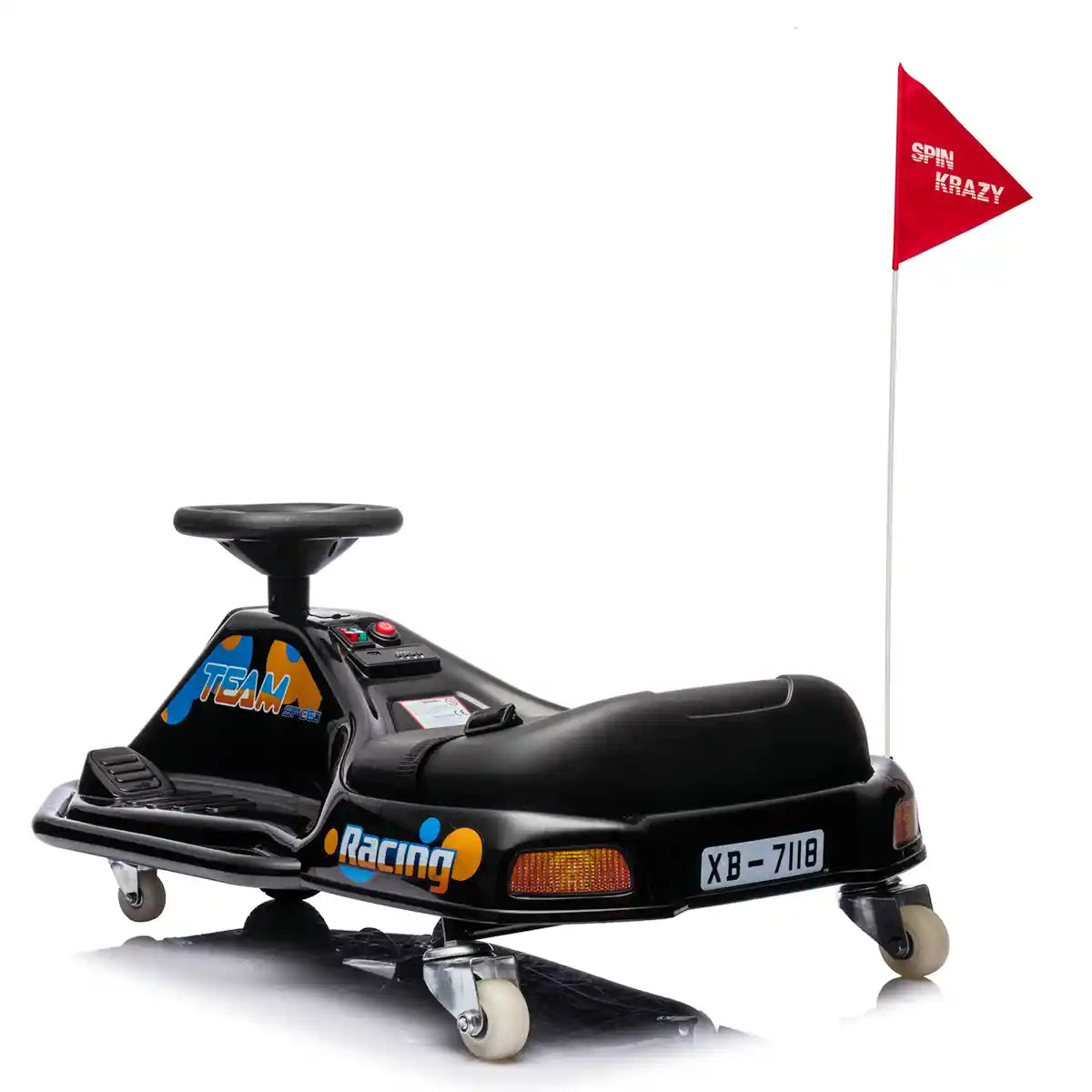 Electric Drifting Go Kart, Ride On Race Car for 3-8Yrs - High/Low Speed Switch_Black