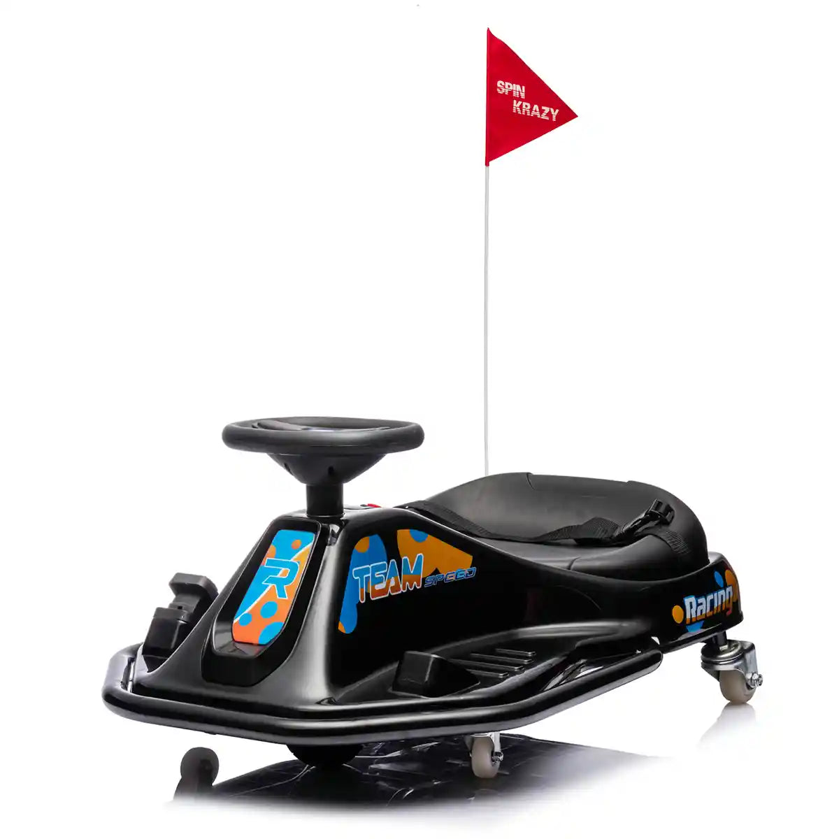 Electric Drifting Go Kart, Ride On Race Car for 3-8Yrs - High/Low Speed Switch_Black