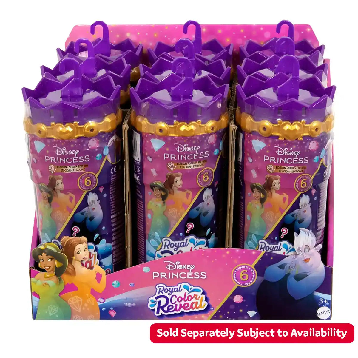 DISNEY PRINCESS ROYAL COLOR REVEAL SMALL DOLL WITH 6 SURPRISES INCLUDING SCENTED RING AND 4 ACCESSORIES