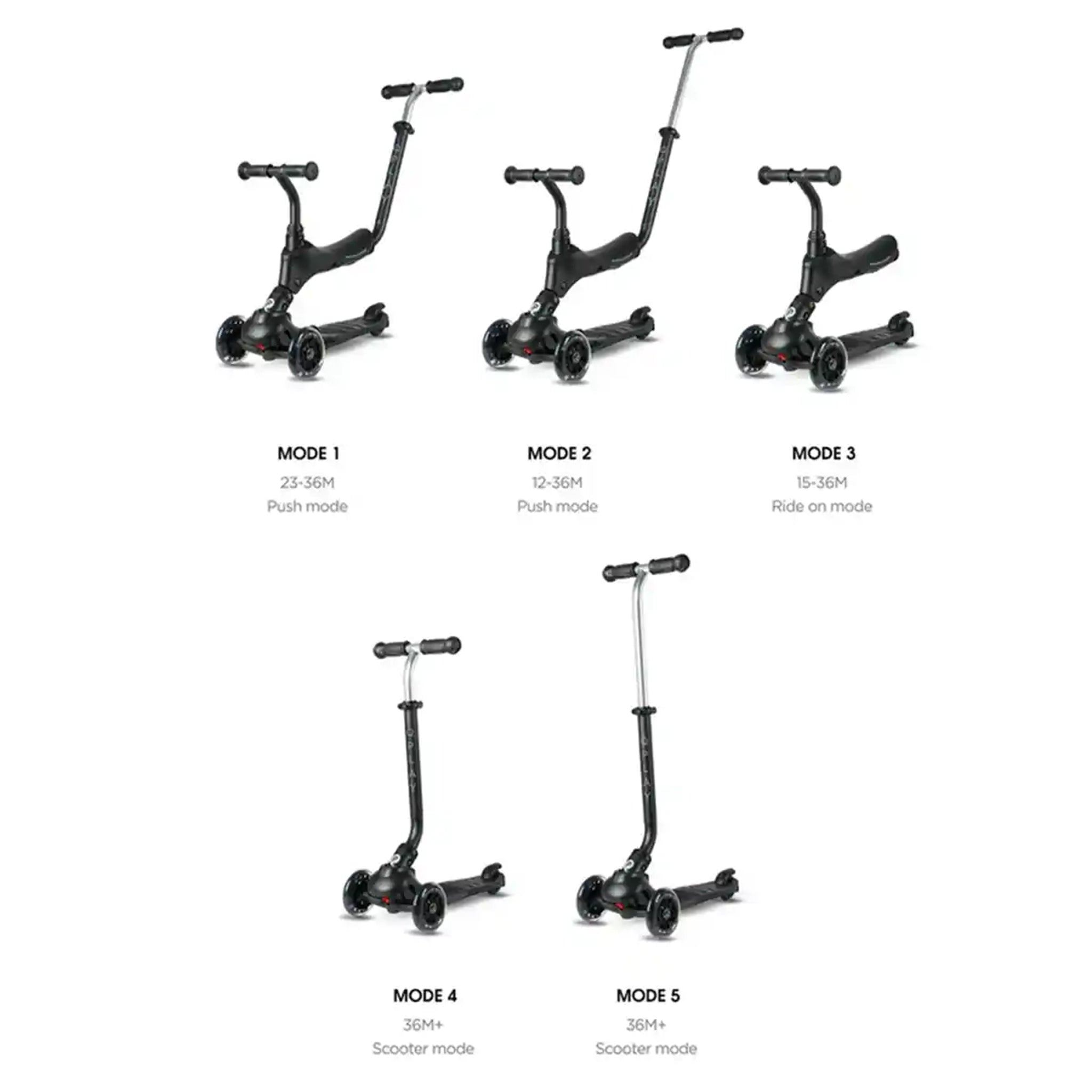QPLAY SEMA PRO 5in1 scooter with LED flashing front wheels  Green