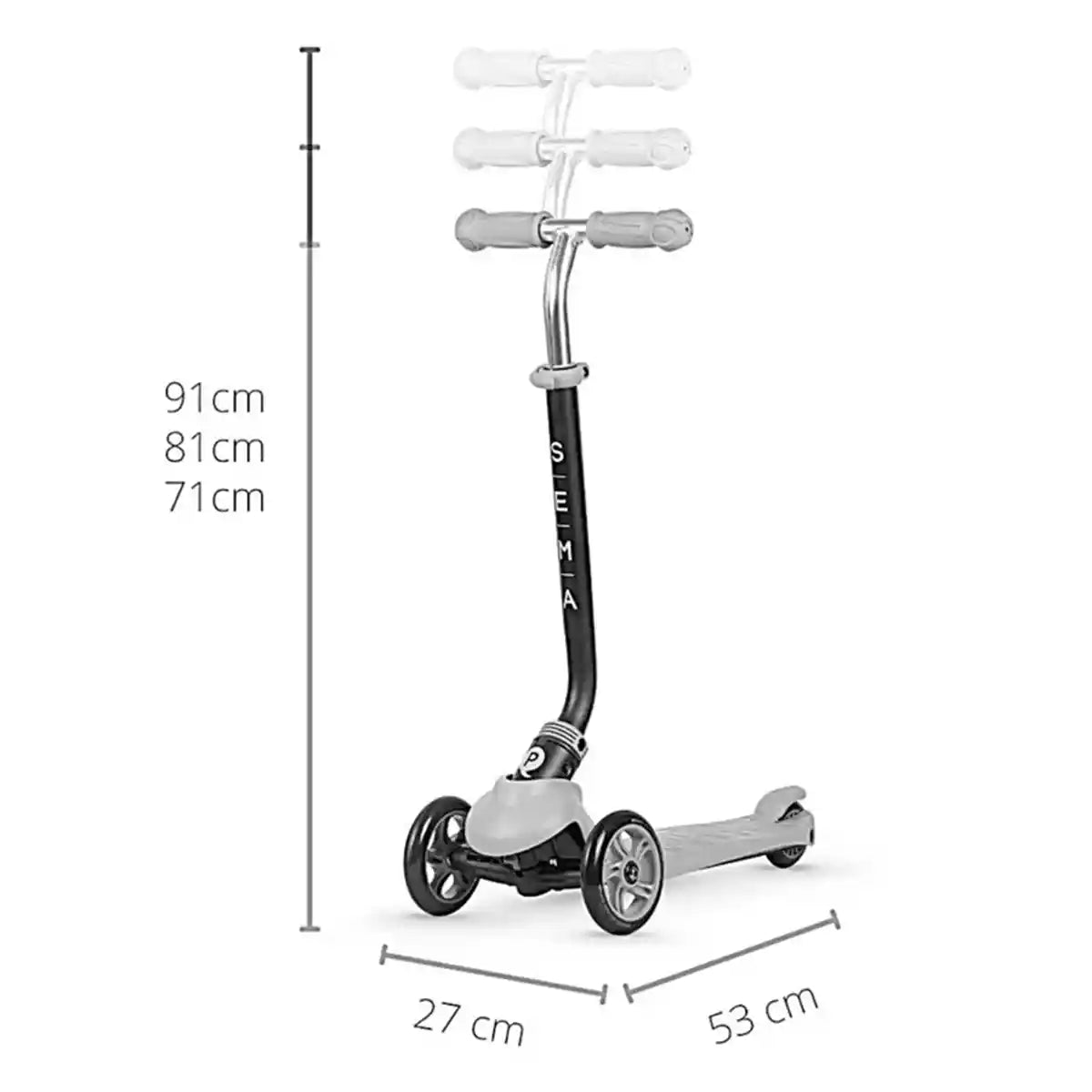SEMA PRO 5IN1 SCOOTER WITH LED FLASHING FRONT WHEELS GREEN