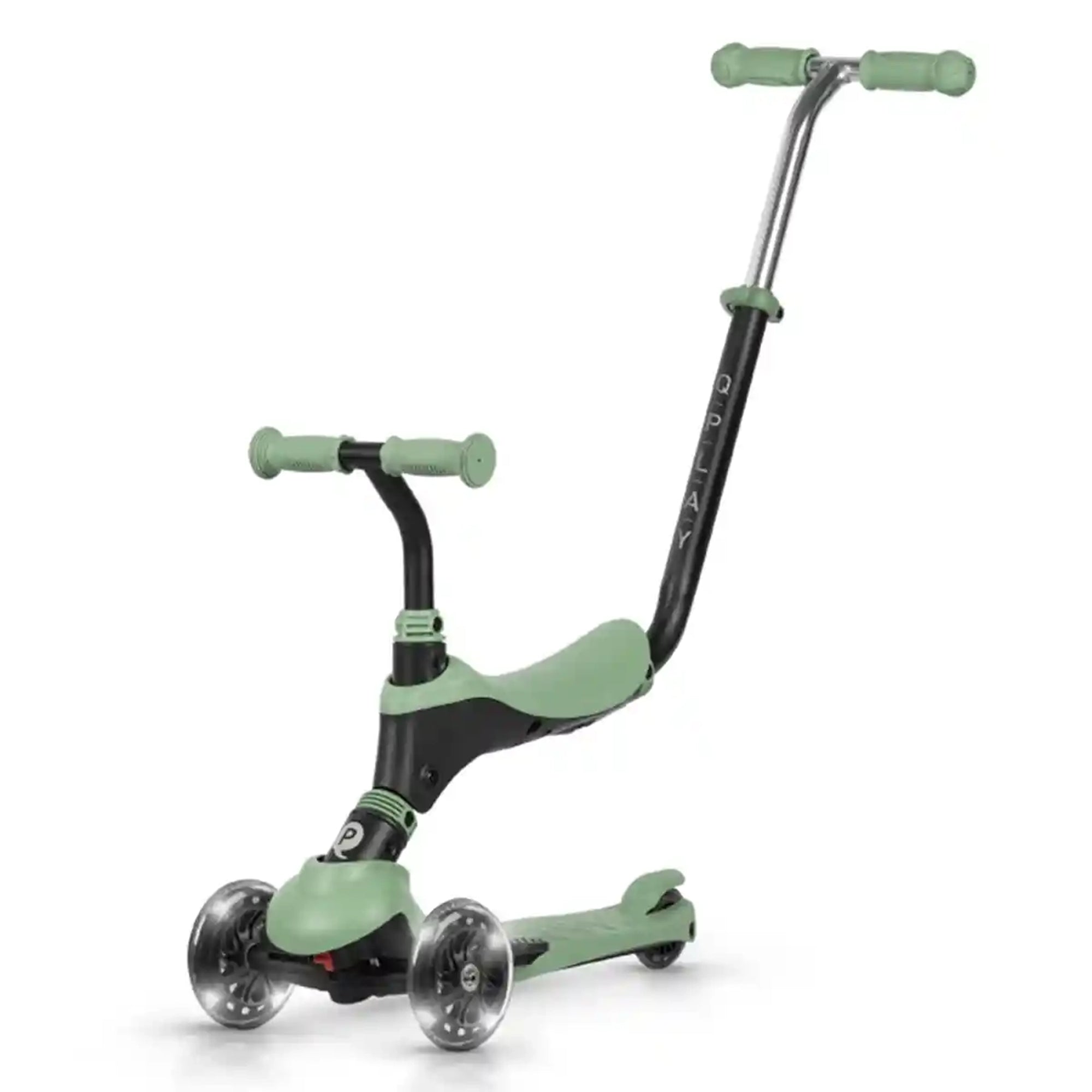QPLAY SEMA PRO 5in1 scooter with LED flashing front wheels  Green