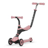 QPLAY SEMA EVO 5in1 scooter with 2in1 LED Flashing Front Wheels and Skate Board Coral Pink