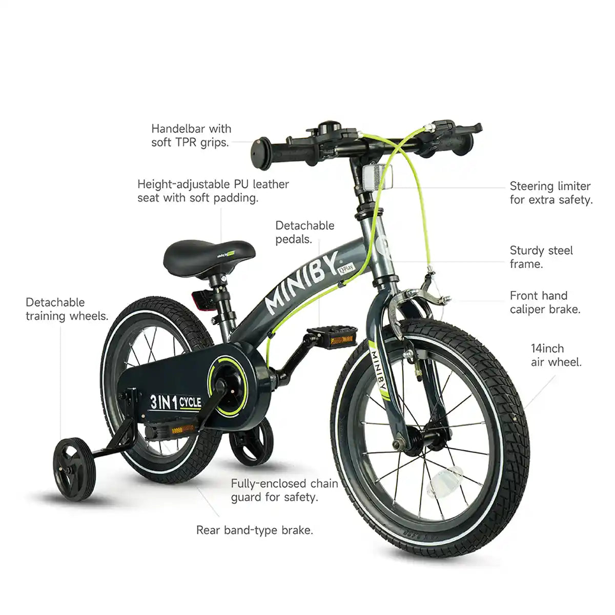 QPLAY MINIBY 3in1 bicycle (14inch) Blue