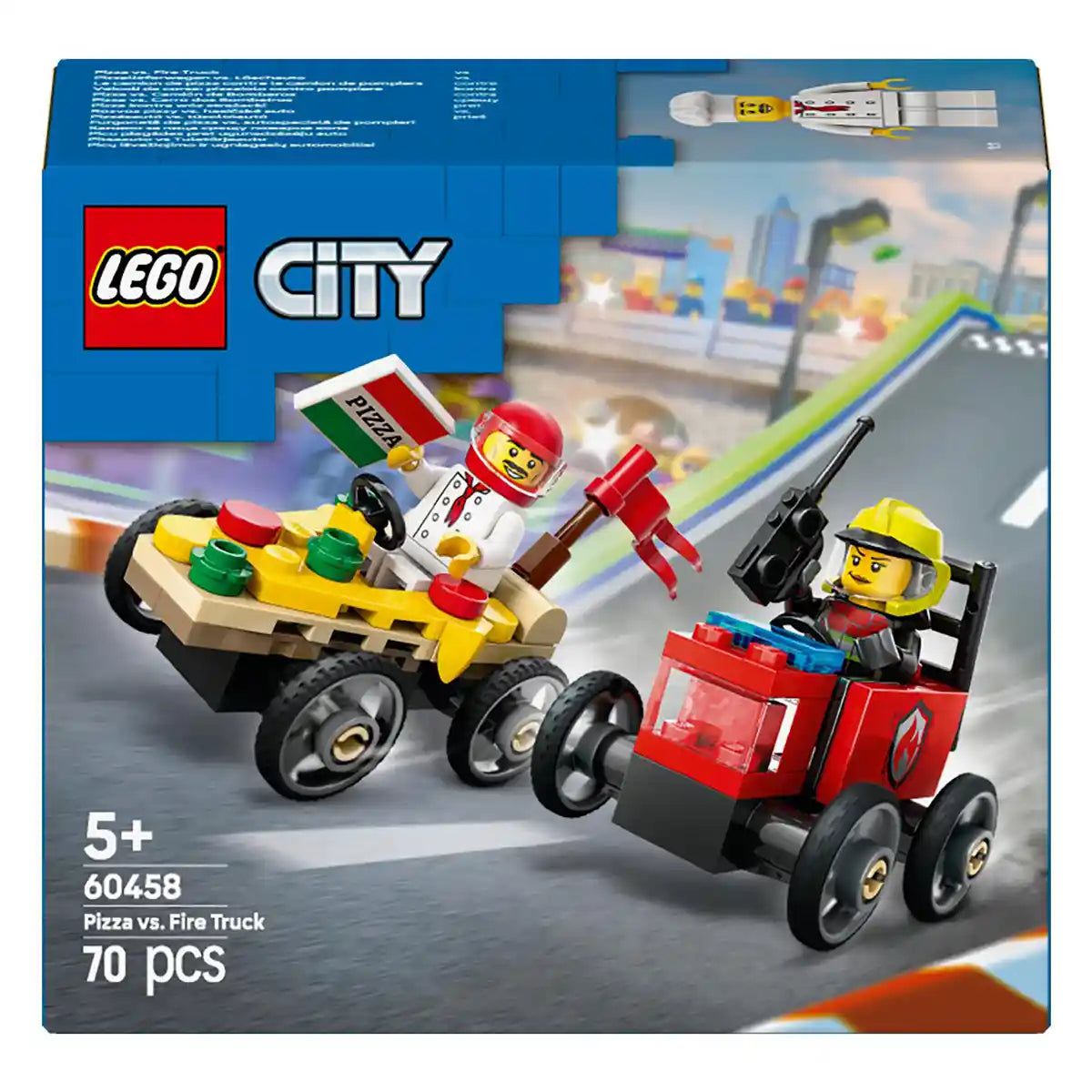 Lego 60458 Pizza vs. Fire Truck Race Car Pack
