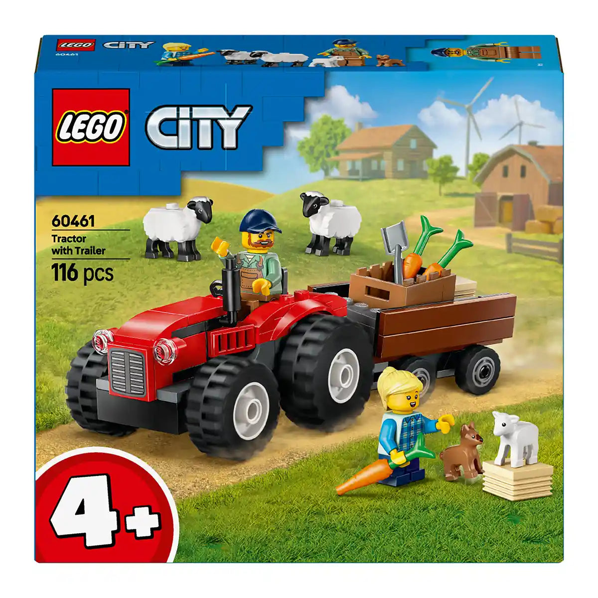 Lego 60461 Red Farm Tractor with Trailer & Sheep