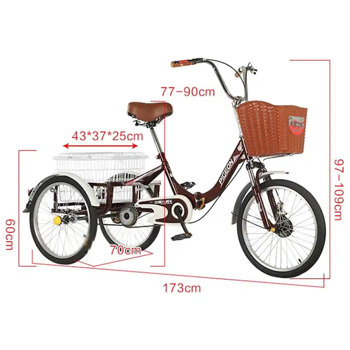 Pigeon tricycle 20 inch Chenting basket
