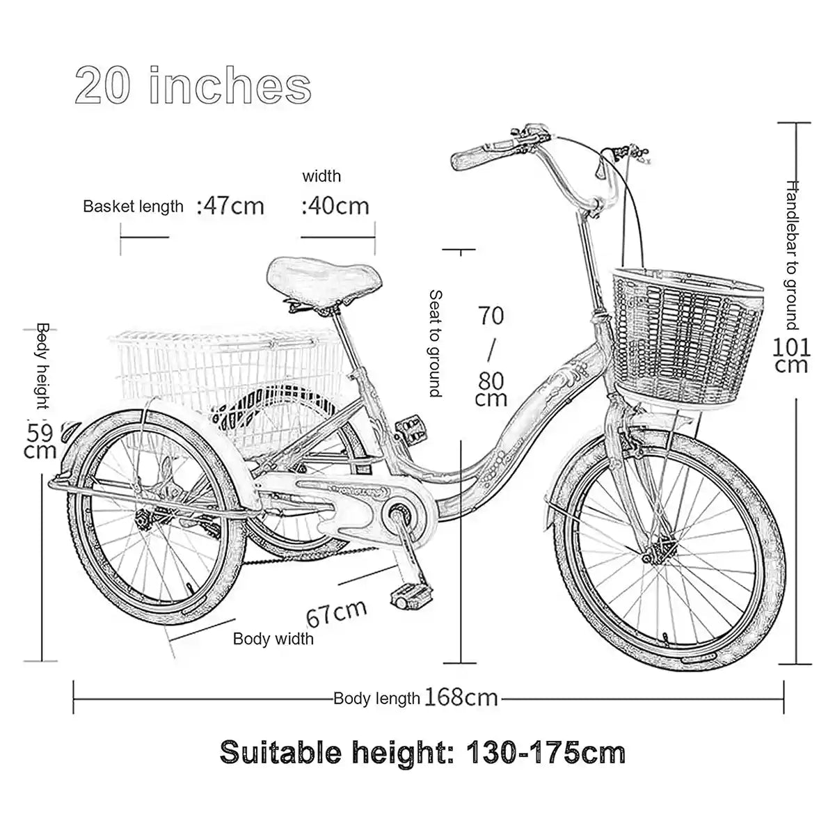 Forever Tricycle 20 inch Fruit Basket Red