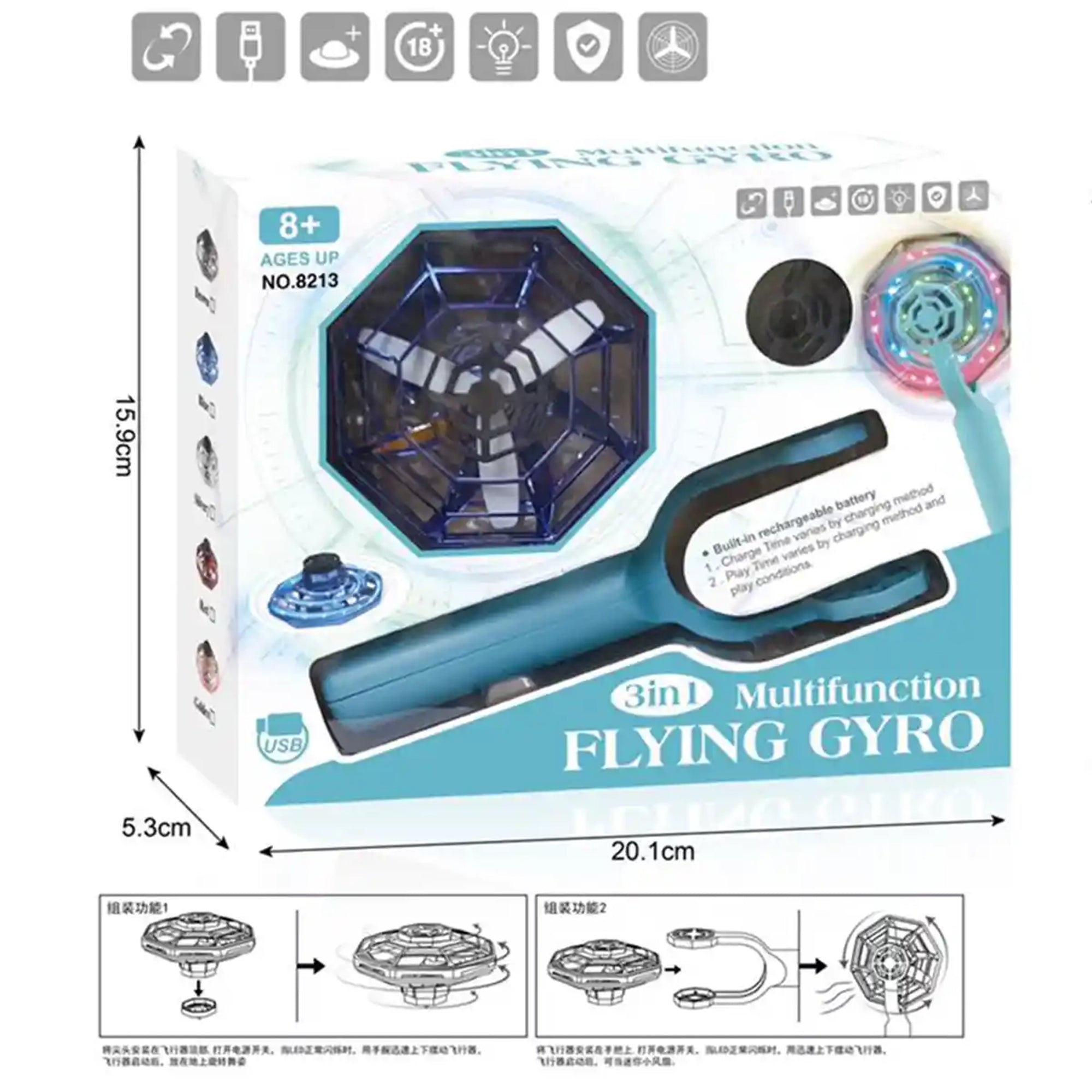 Three-in-one flying gyroscope