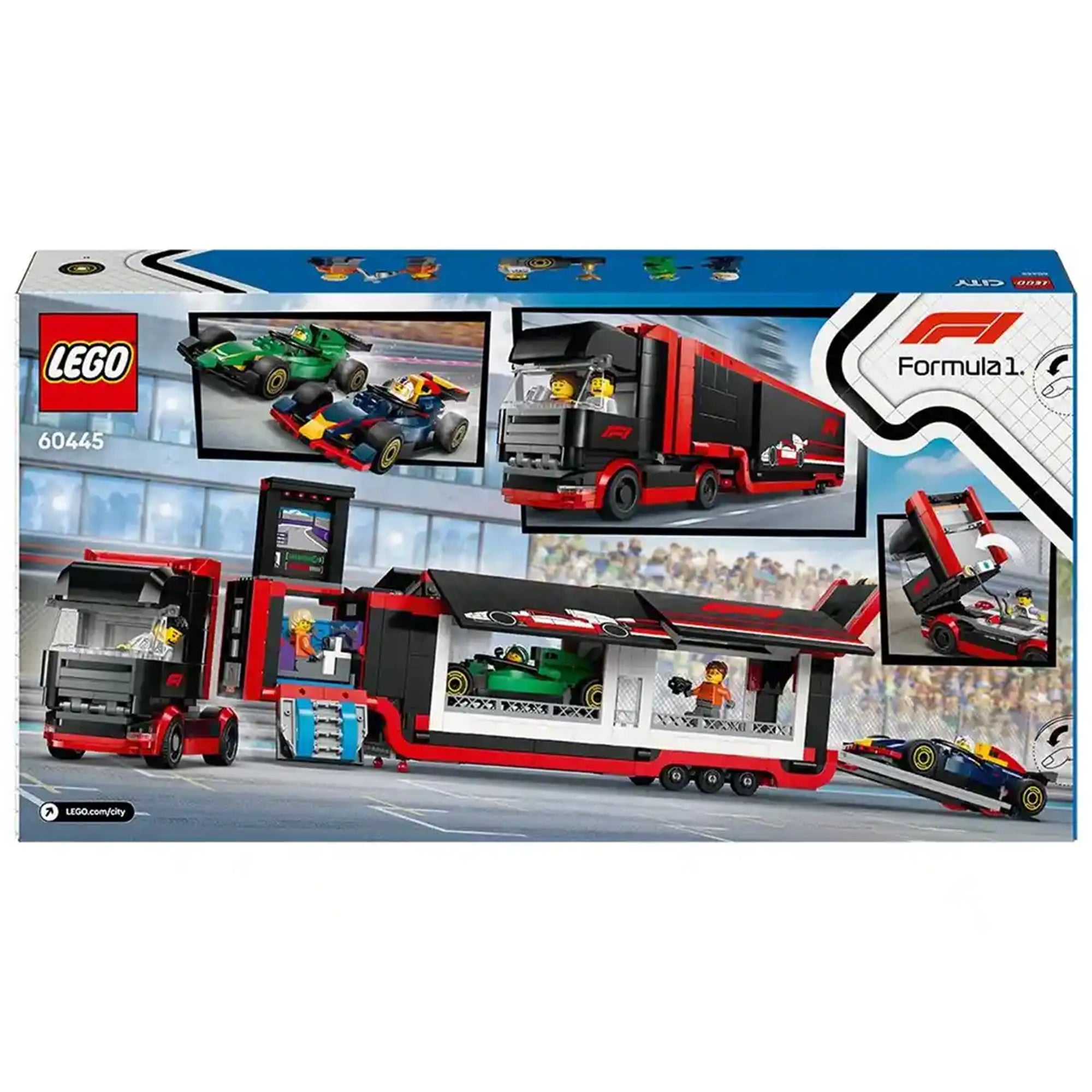 LEGO® City F1® Truck with RB20 & AMR24 F1® Cars Toy Racing Transporter Set
