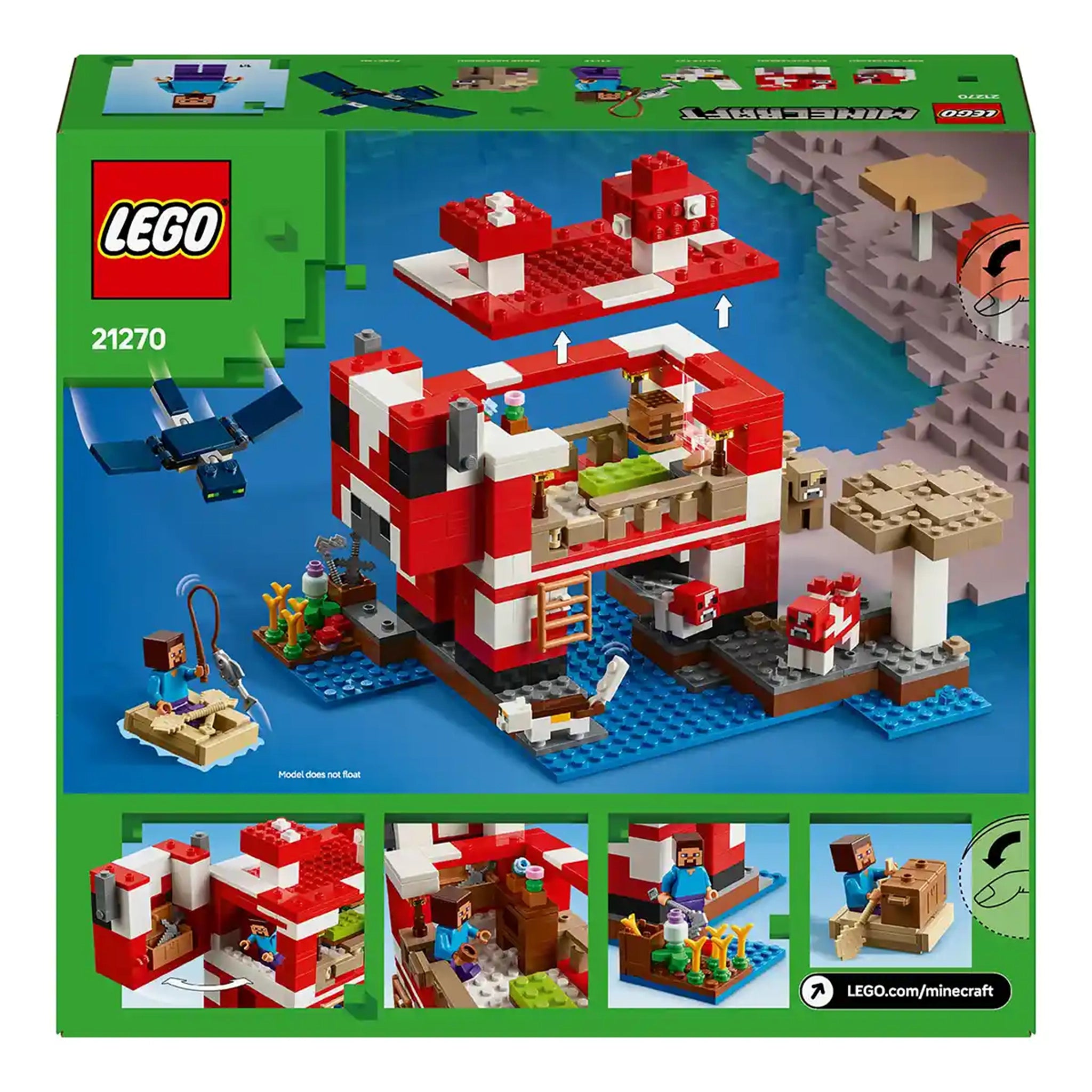 LEGO® Minecraft® The Mooshroom House Island Gamer Kit Toy for Kids 21270