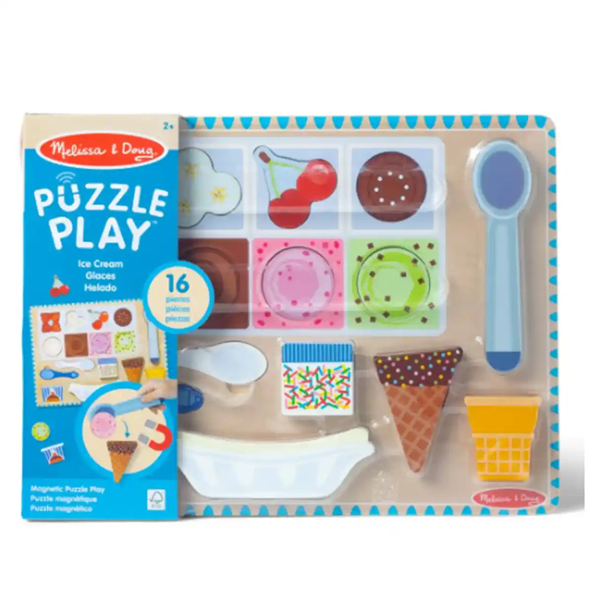 Melissa and Doug Wooden Magnetic Ice Cream Puzzle & Play Set