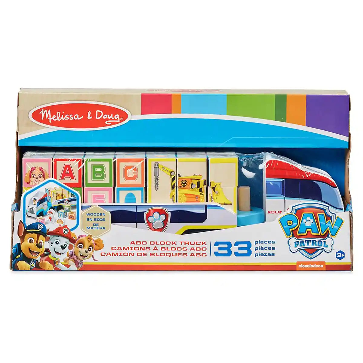 Md Paw Patrol Wooden Abc Block Truck