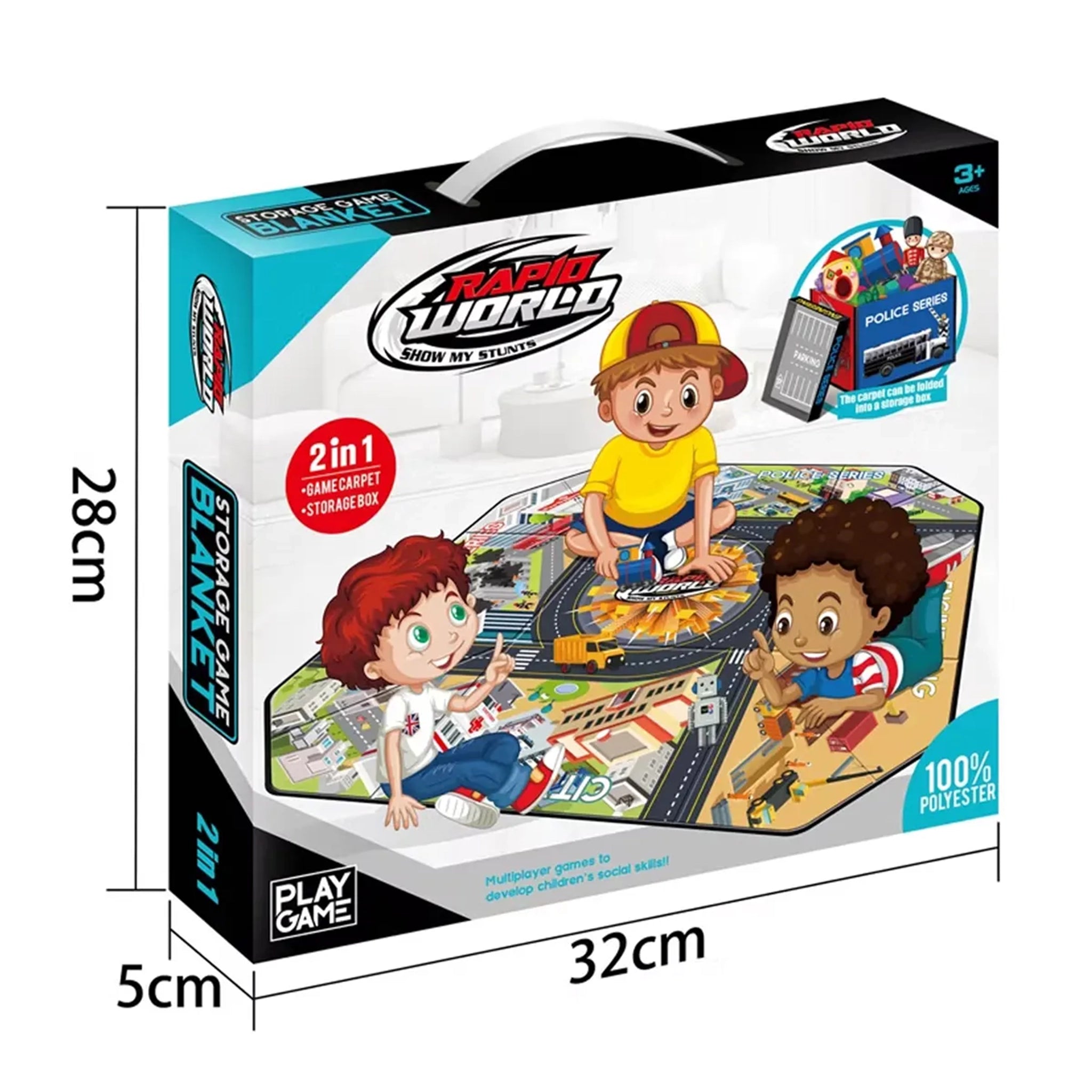 2 in 1 Toy ground Blanket & Storage Box 1yr+