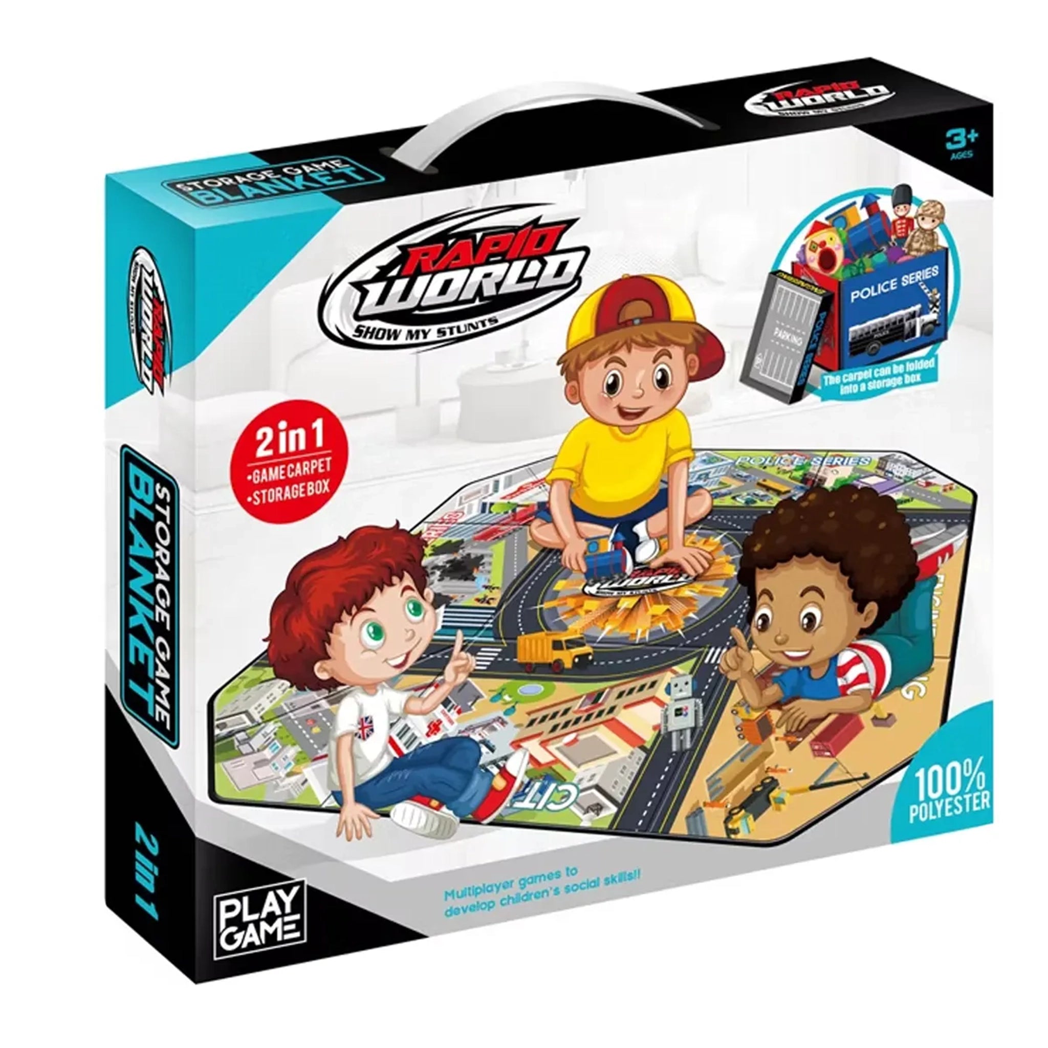 2 in 1 Toy ground Blanket & Storage Box 1yr+