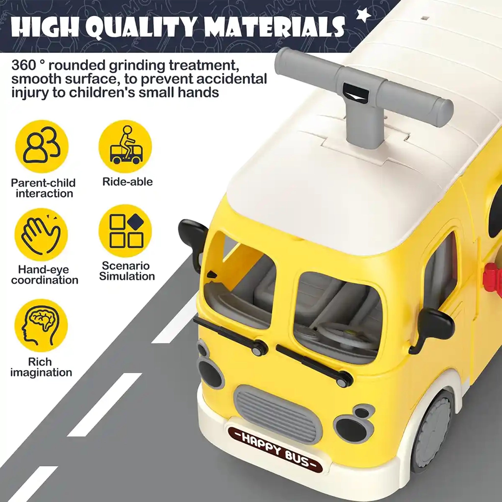 School bus with 26pcs accessories for 3yrs+