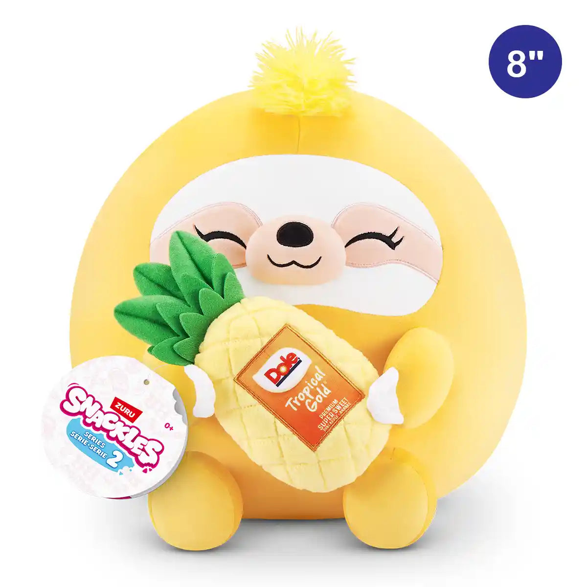 Snackles-Plush 8"-Series 2-Plush 8" Sloth & Dole (Pinapple)