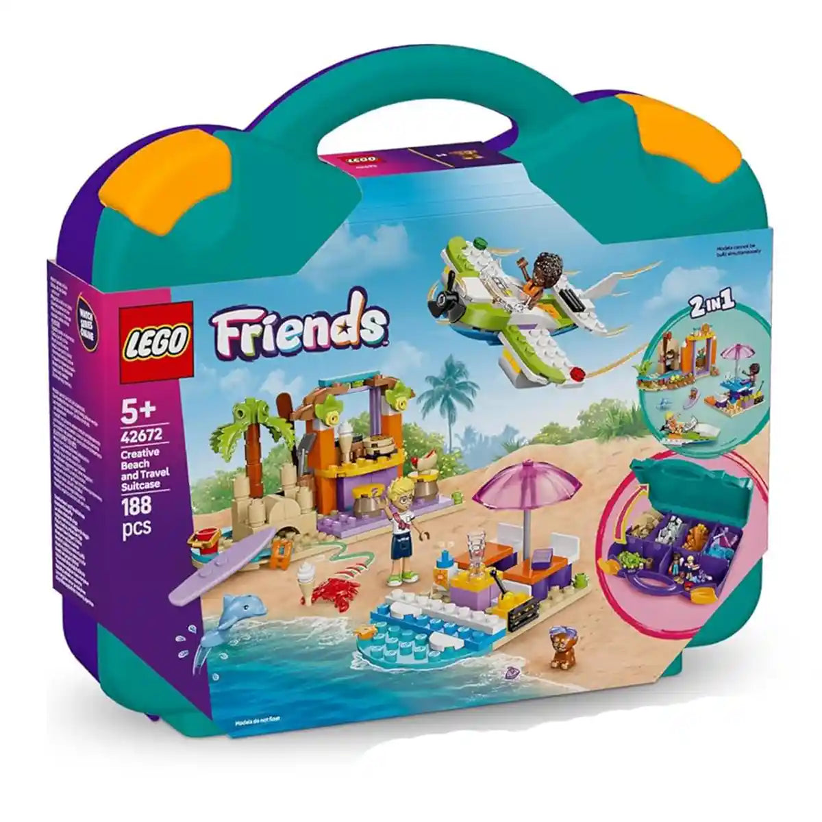 LEGO Friends Creative Beach and Travel Suitcase Buildable Toy Set 42672