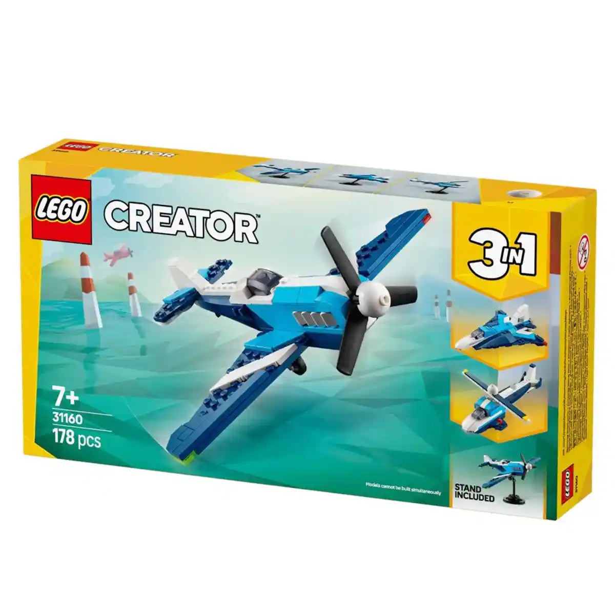LEGO Creator 3in1 Aircraft: Race Plane Toy Vehicle Playset 31160