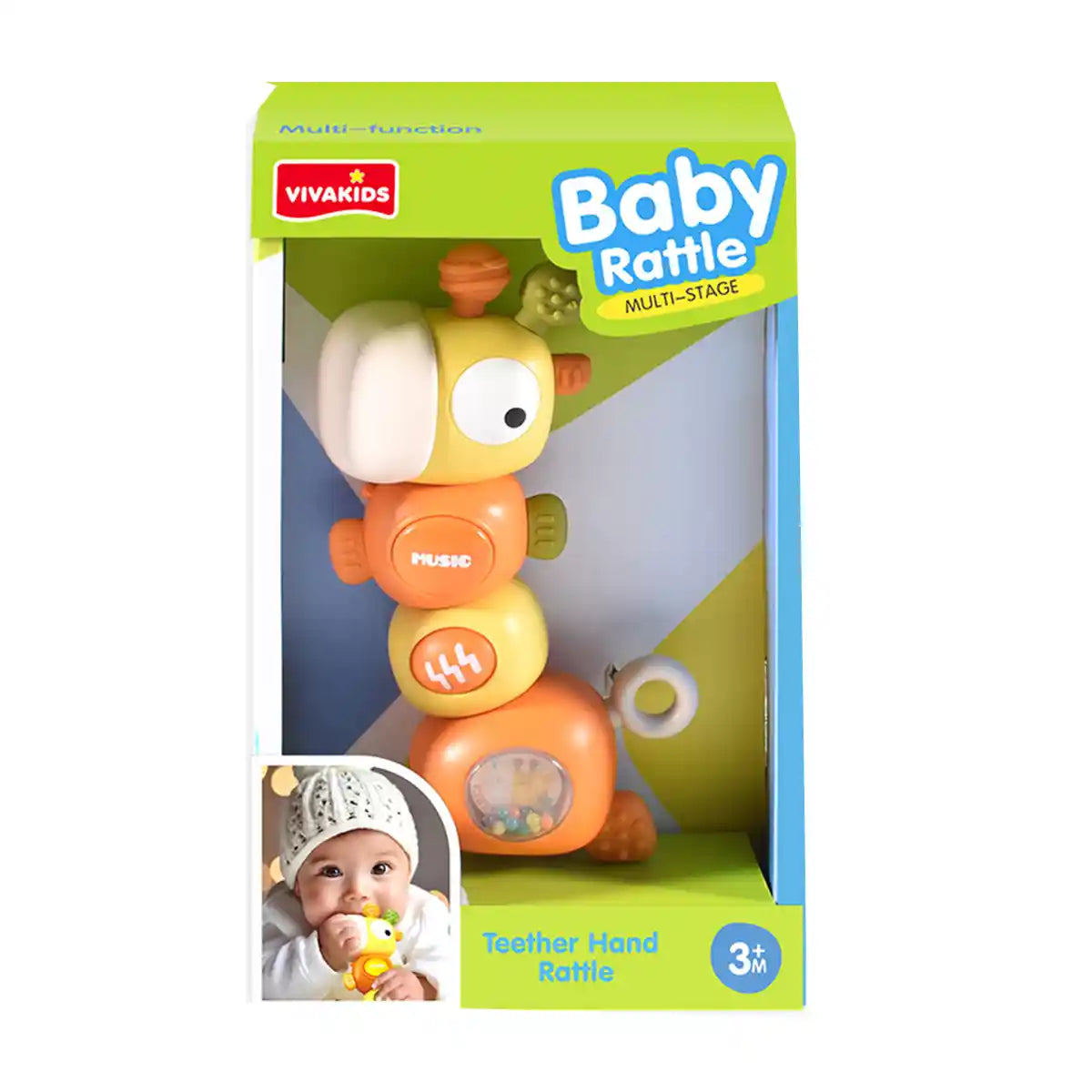 Baby Giraffe Rattle (blue /orange) two color assorted
