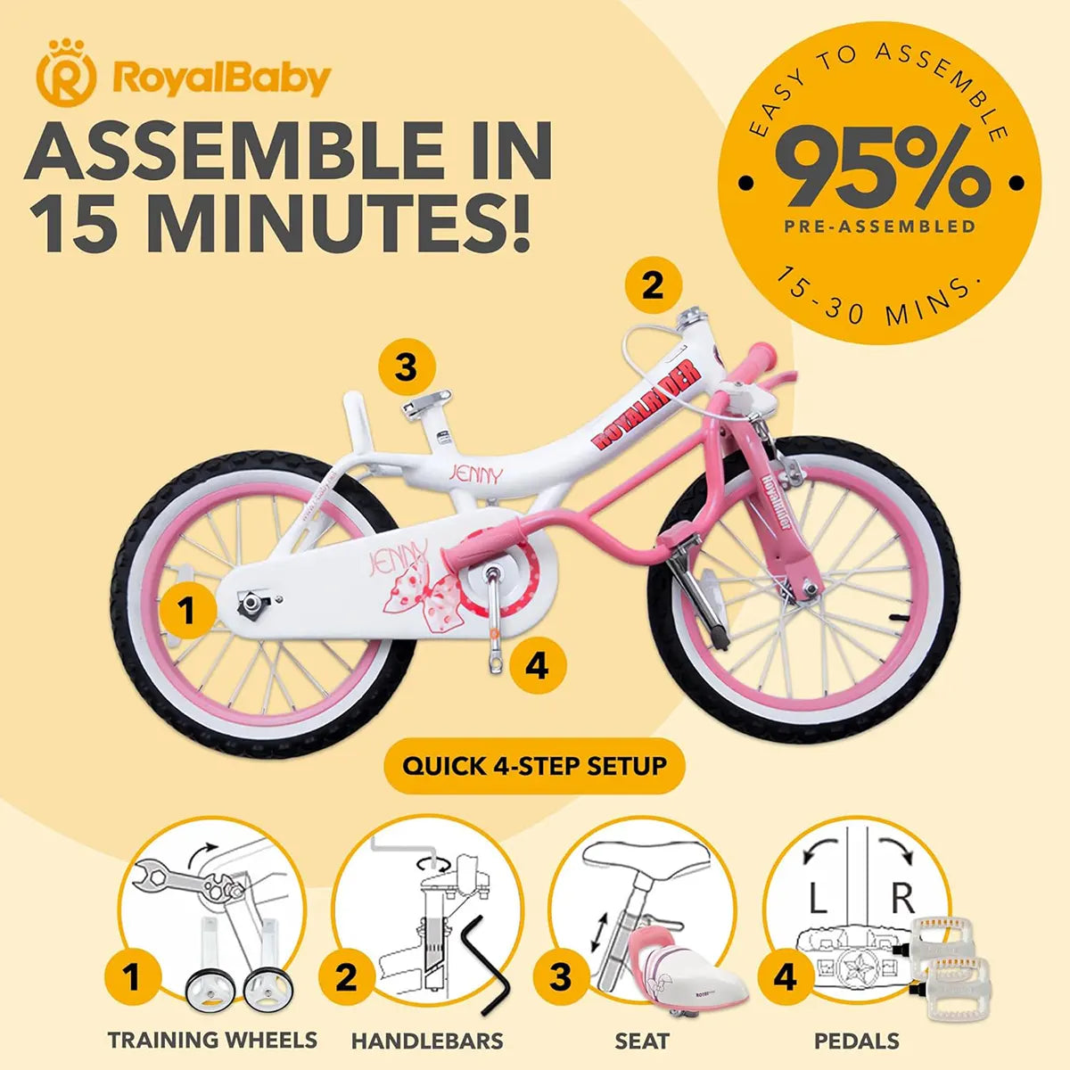 RB Ez Jenny Pink 12" Children Bicycle