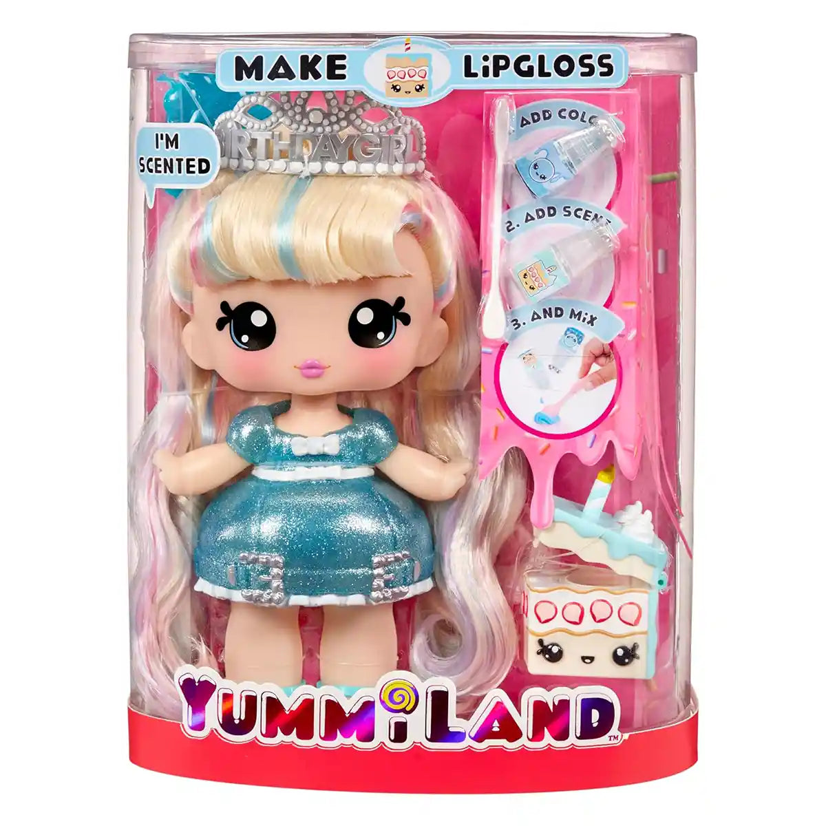 Yummiland Large Doll & Lipgloss Pet Callie Birthday Cake