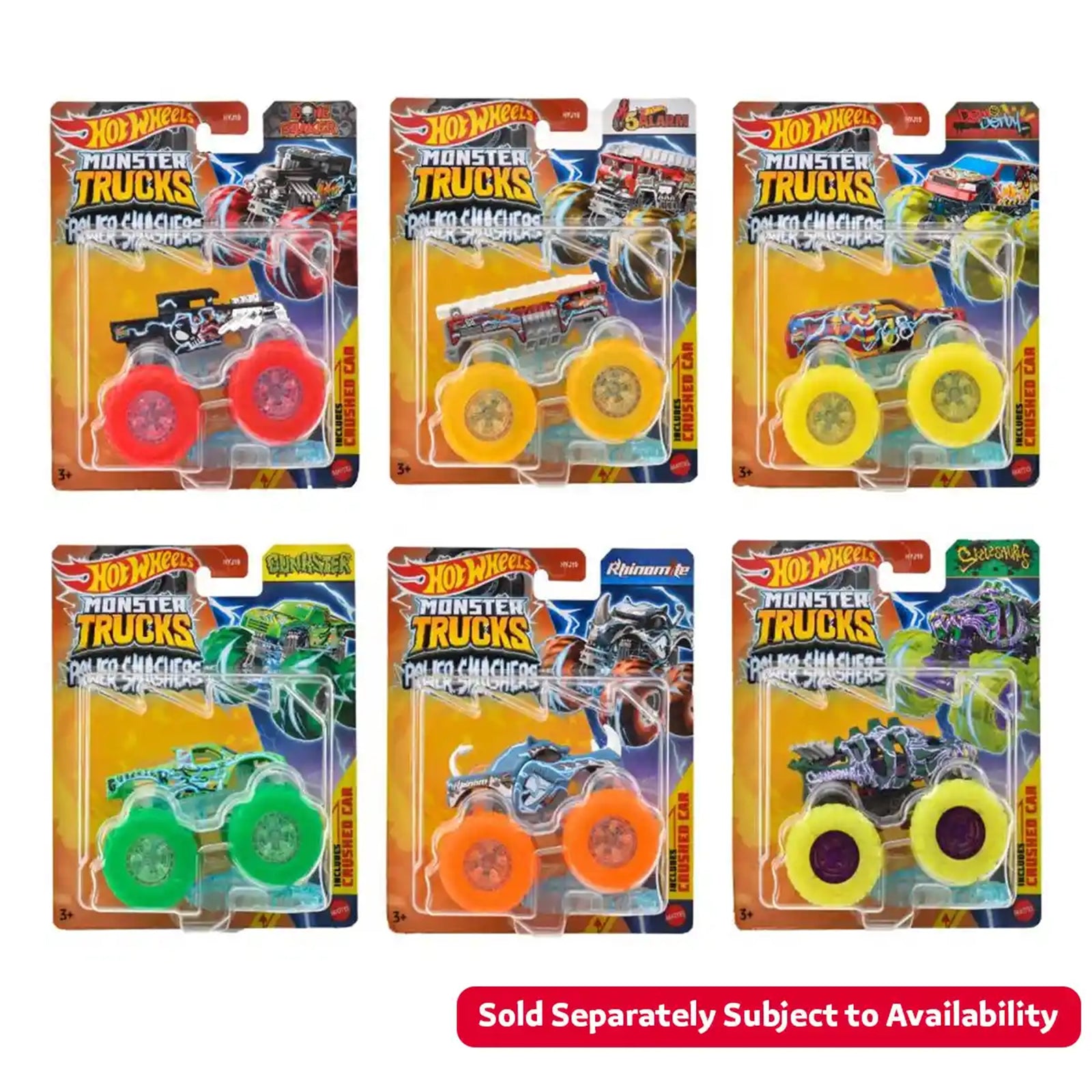 Hot Wheels Monster Trucks 1:64 Power Smashers Singles Asst