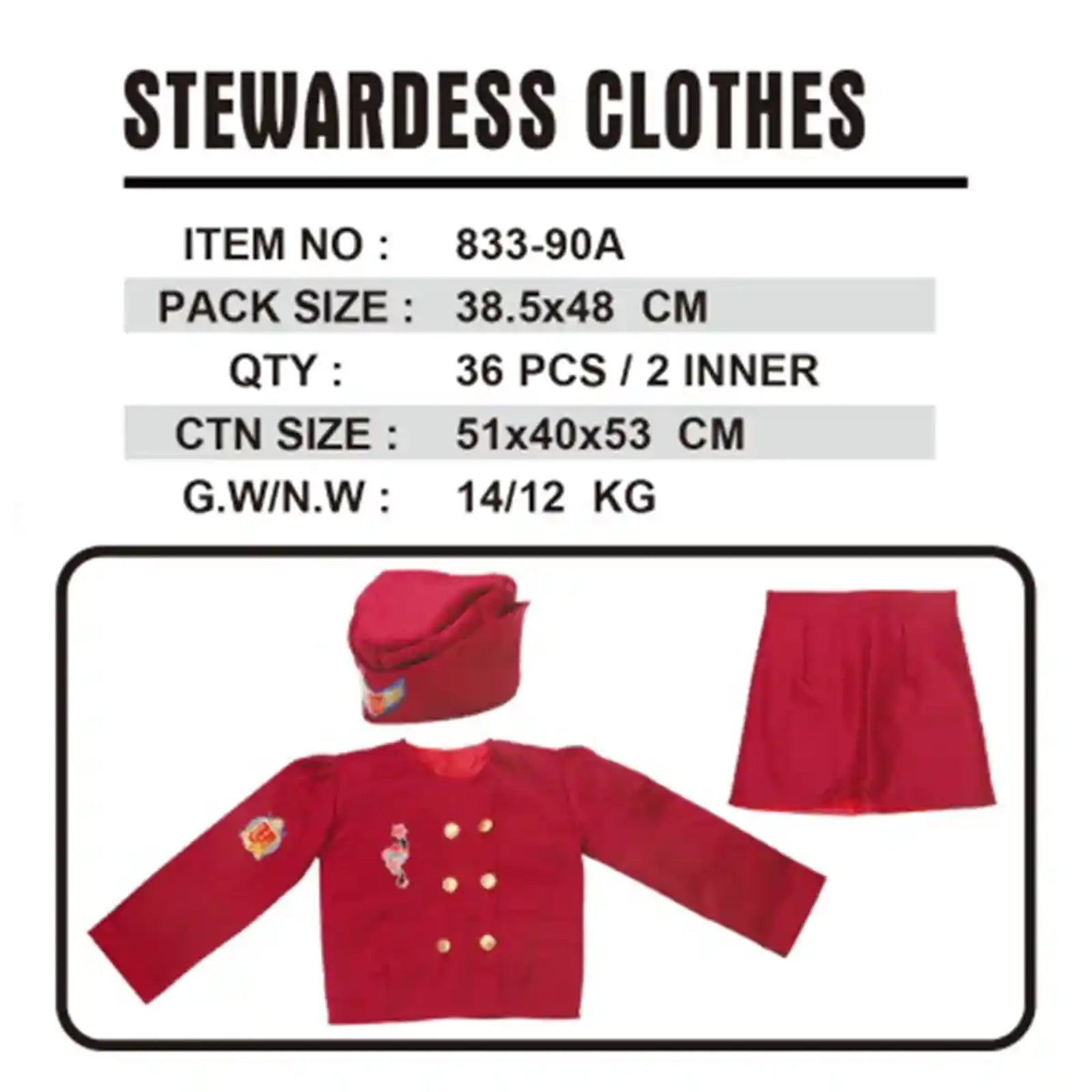 FLIGHT ATTENDANT COSTUME UNIFORM