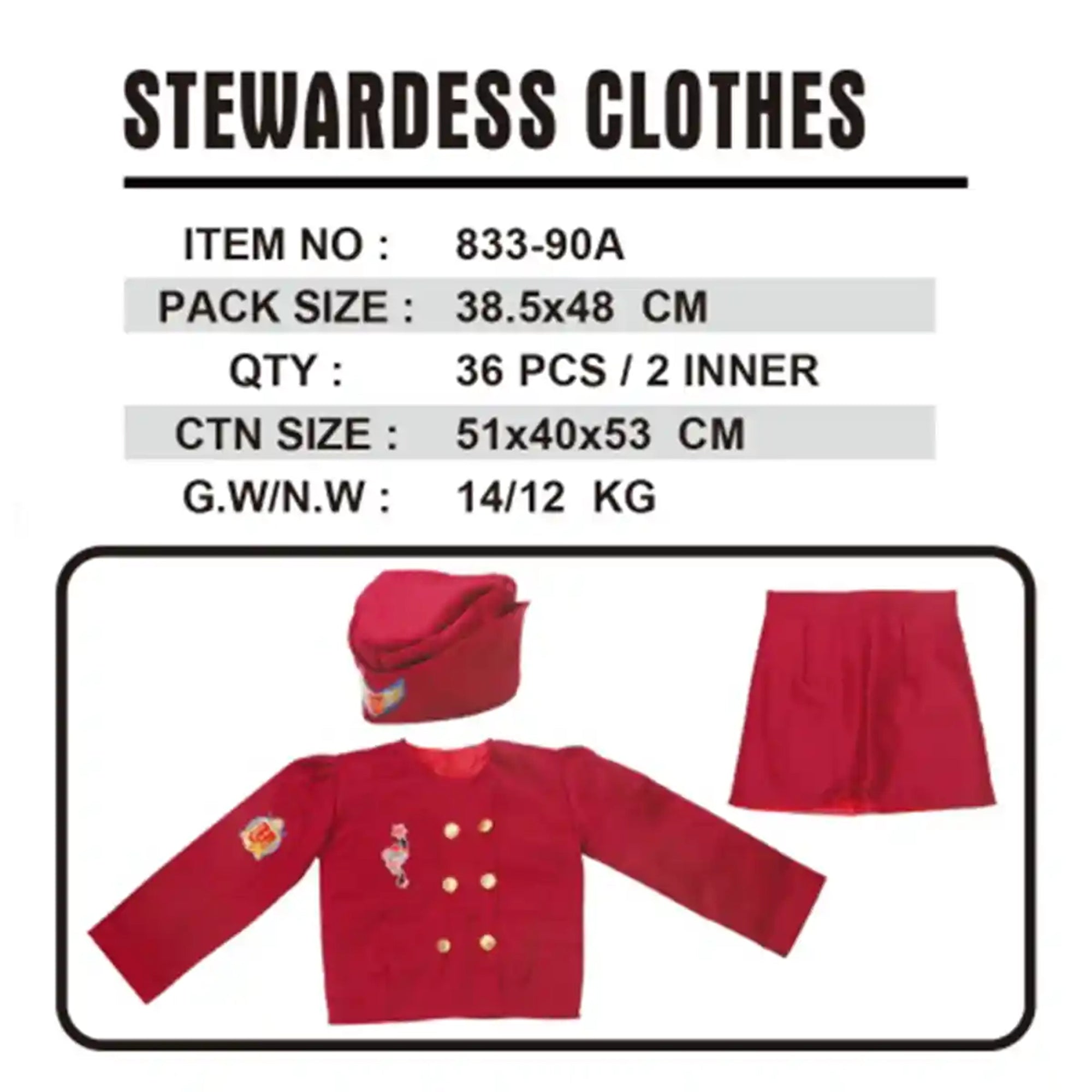 FLIGHT ATTENDANT COSTUME UNIFORM