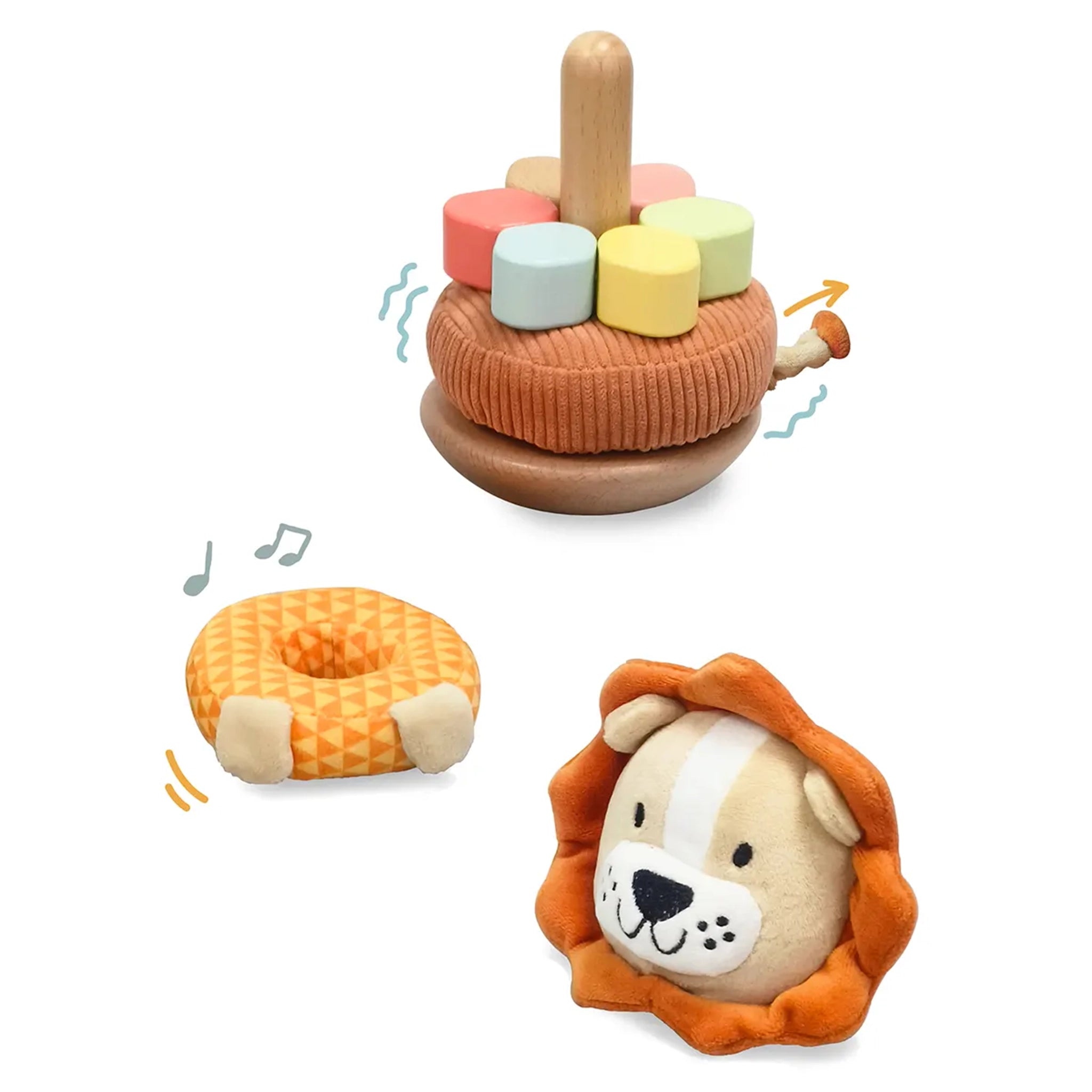 Edufun Wooden Lion Stacking Ring 1yr+