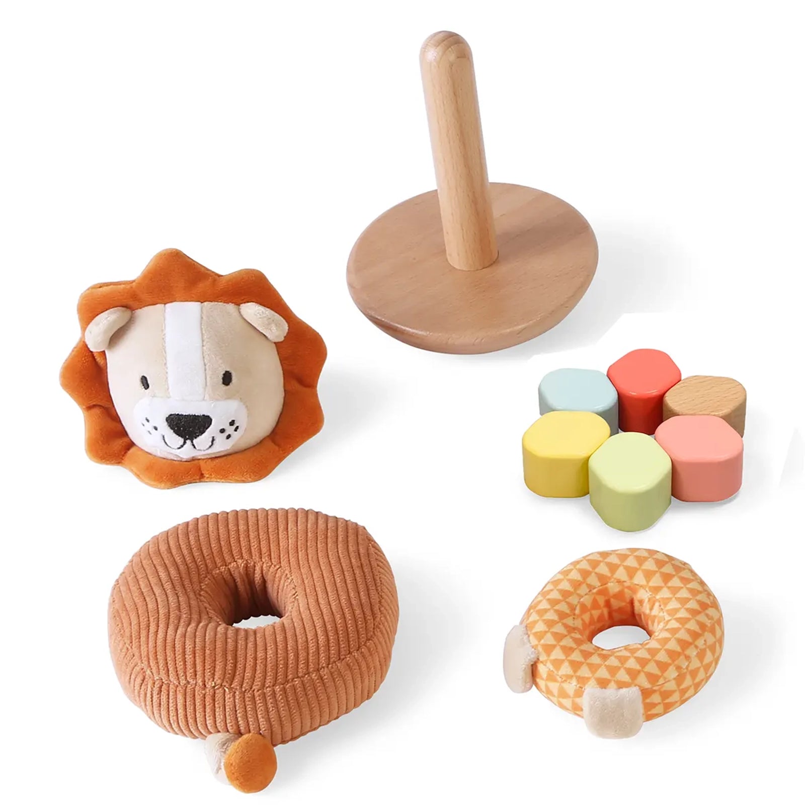 Edufun Wooden Lion Stacking Ring 1yr+