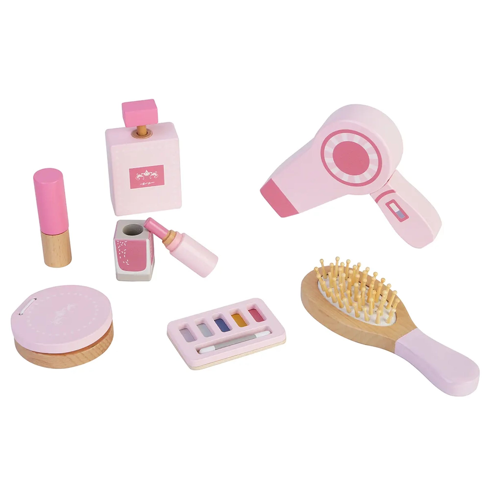 Edufun Deluxe Wooden Vanity & Accessories (table , stool & 7 accessories ) 3yrs+